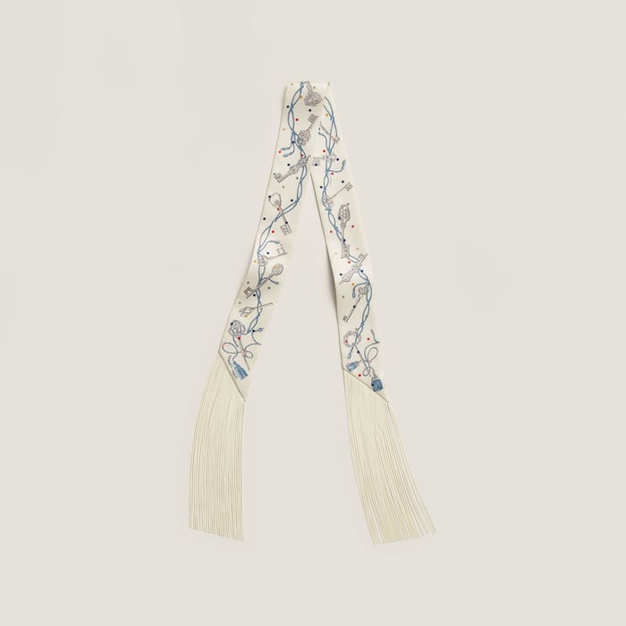 Les Cles a Pois Leather Fringes Twilly
