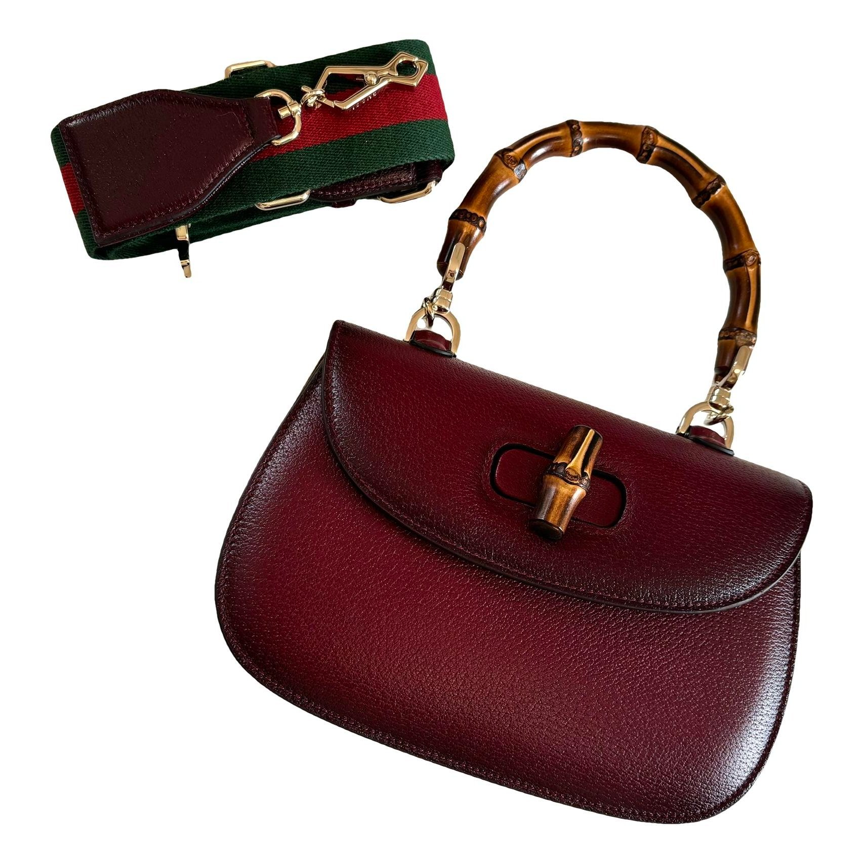 Convertible Bamboo Top Handle leather handbag