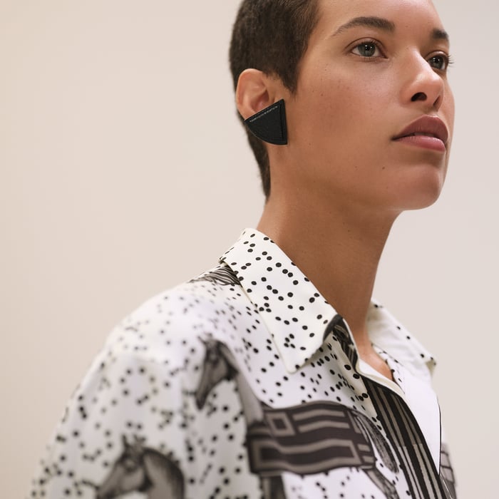 Blanc Cassé Camisa Masculina Con Estampado "Garde-robe Pop"