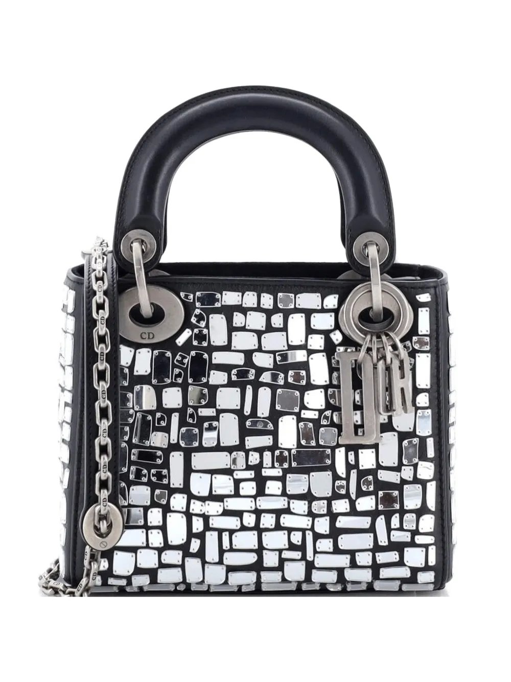Lady Dior Chain Bag Leather and Mirror Mosaic Mini shoulder bag