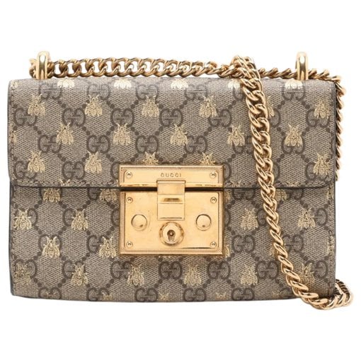 Padlock leather handbag