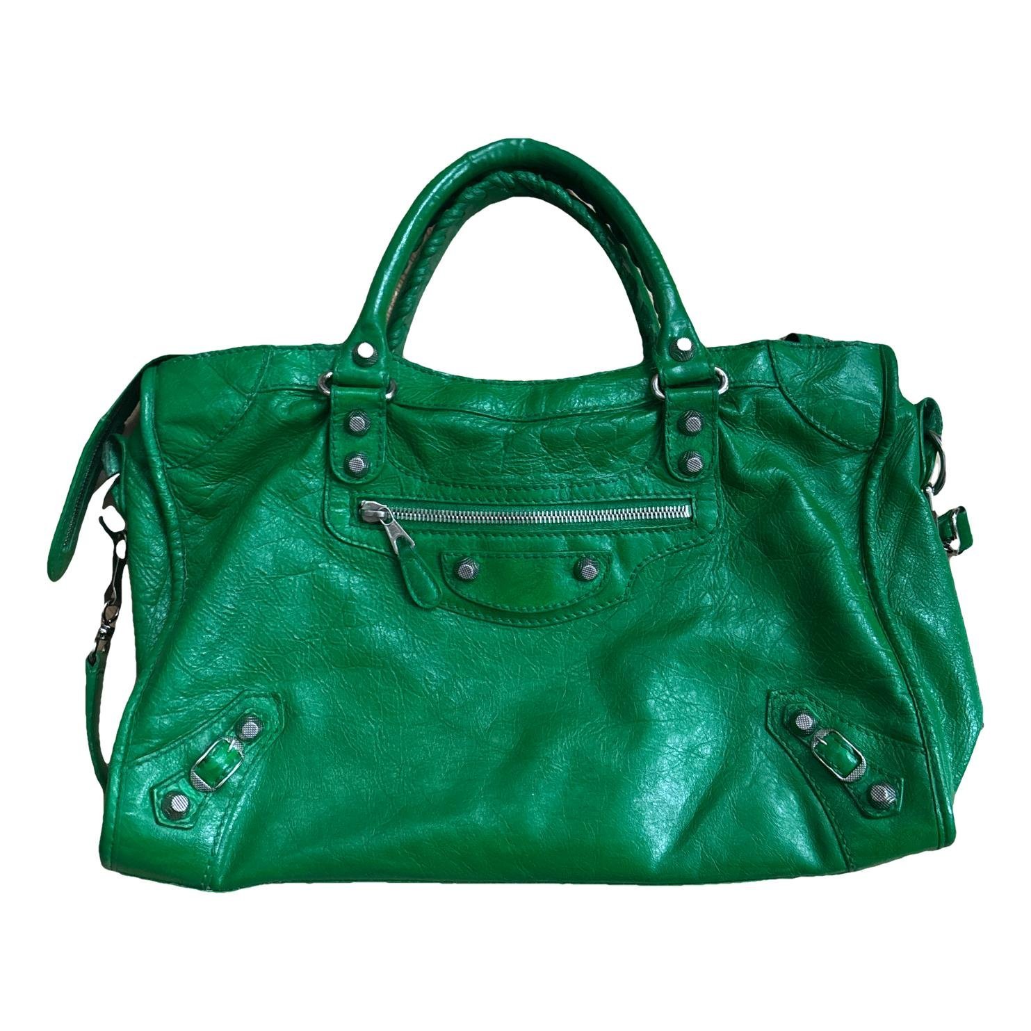 City leather handbag