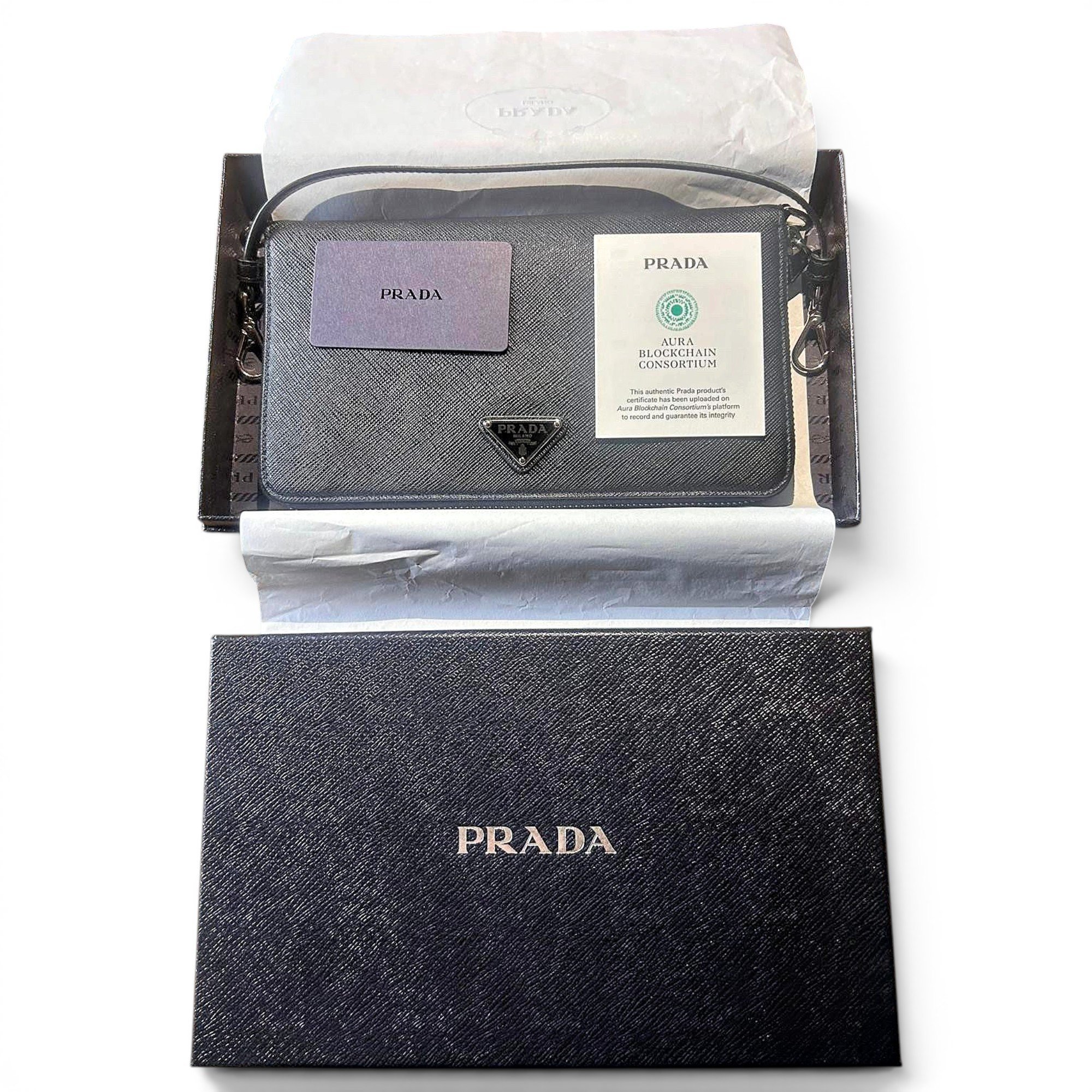 Leather clutch bag