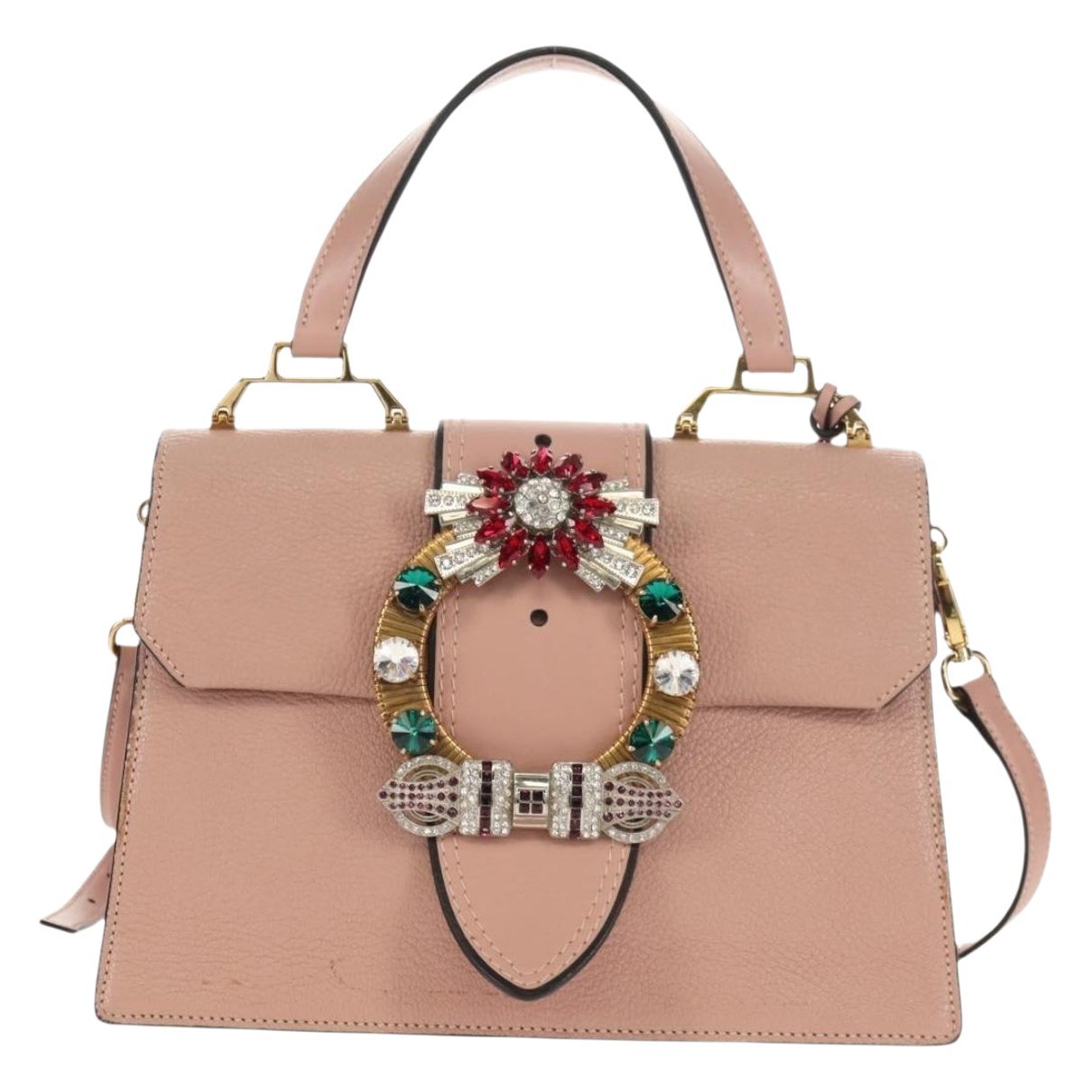 Madras leather handbag