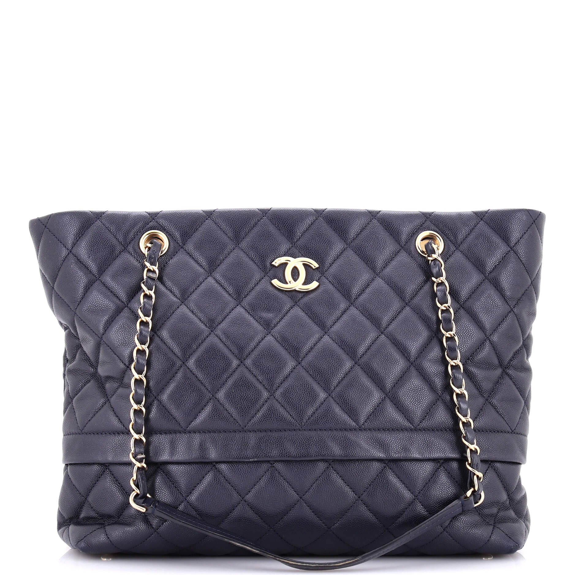 Rolled Up Tote Quilted Caviar