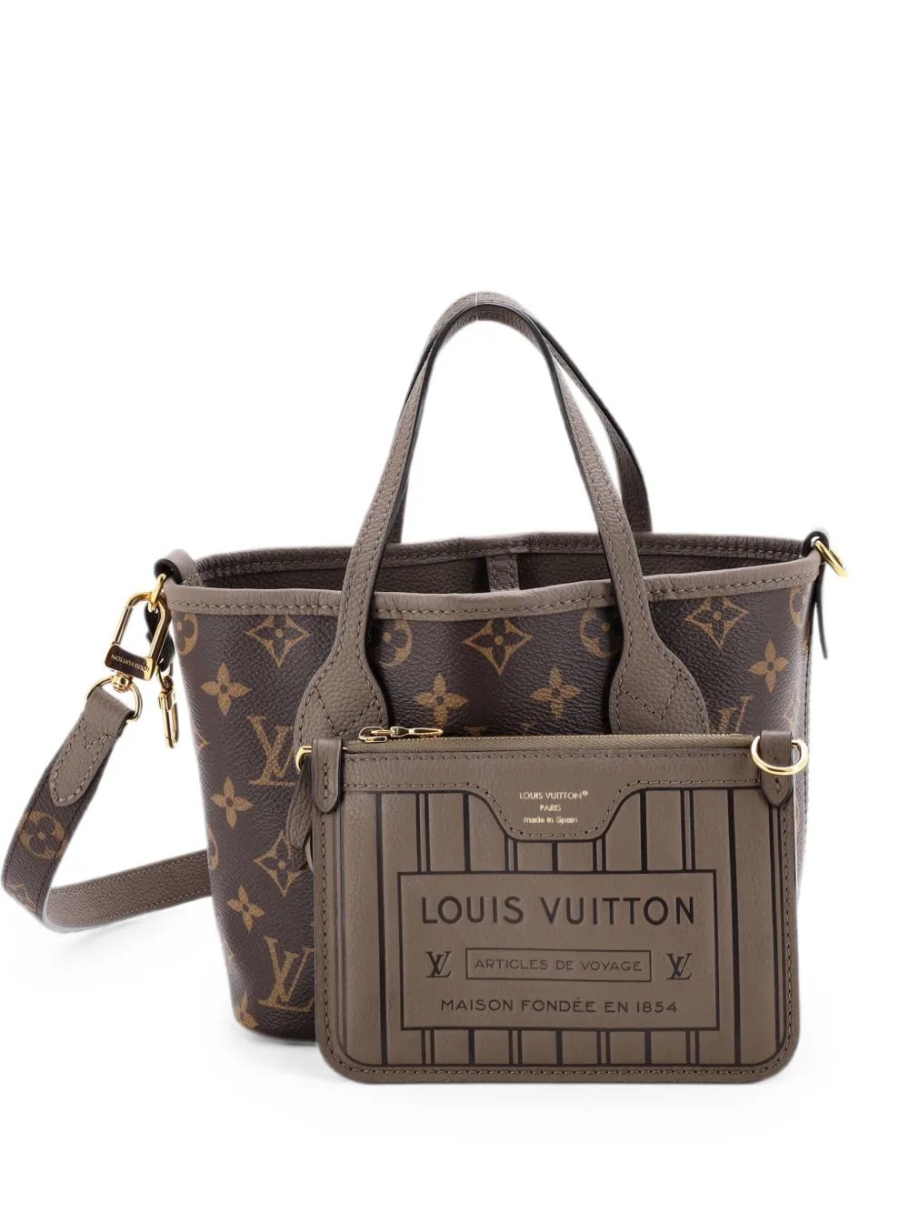 Neverfull Bandouliere Inside Out Monogram Canvas and Leather BB tote bag