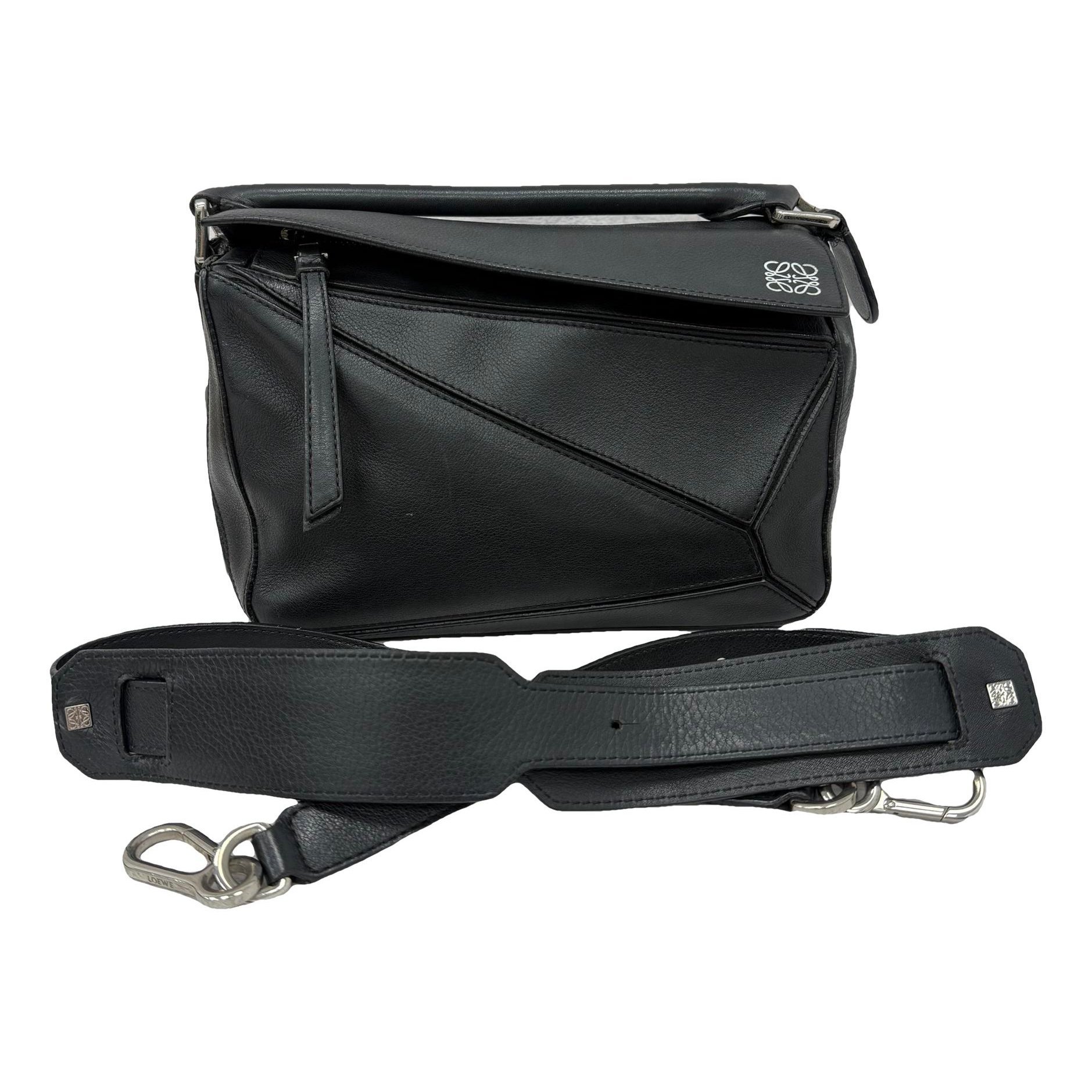 Puzzle leather handbag