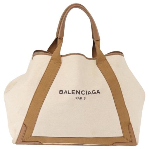 Navy cabas cloth handbag