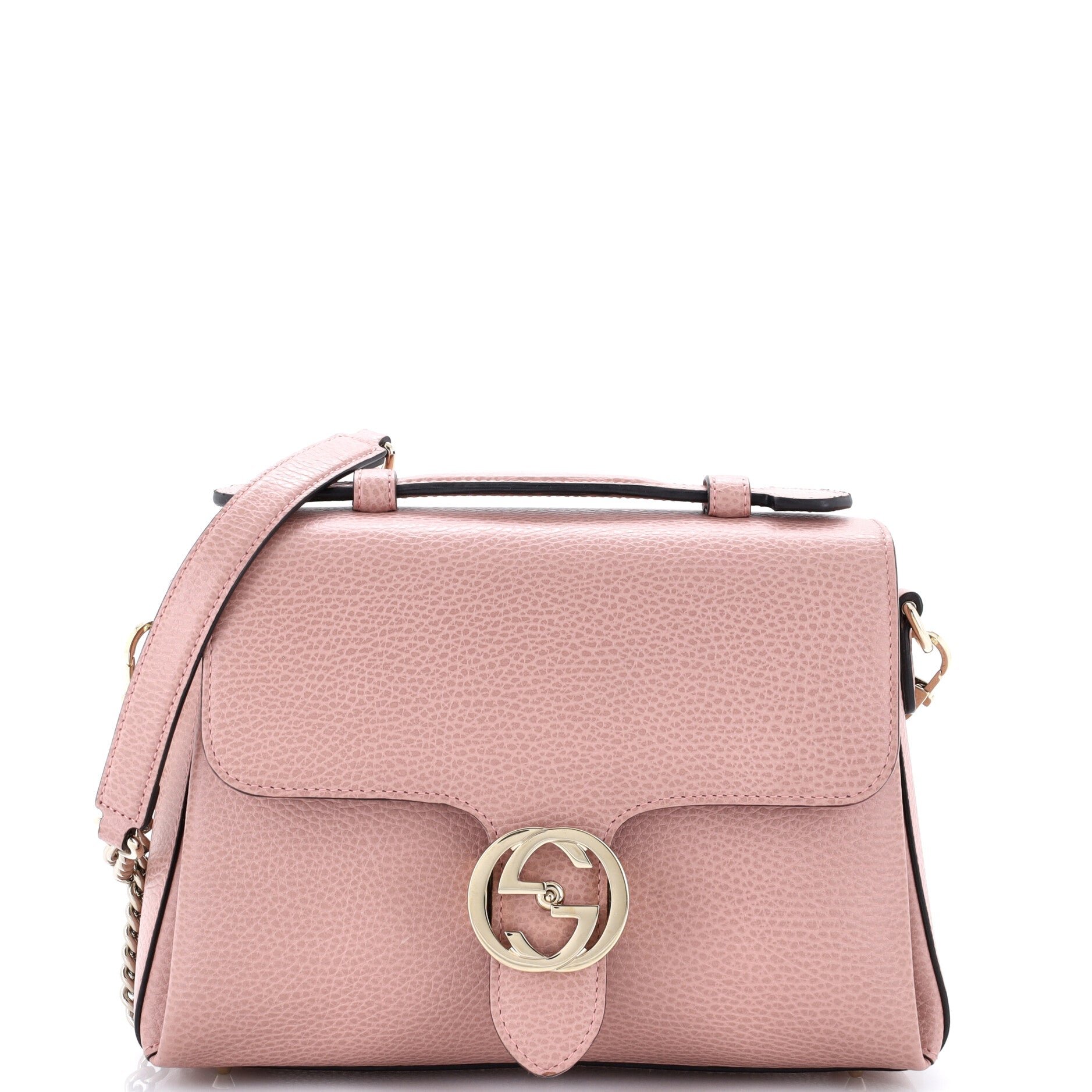 Interlocking Top Handle Bag Leather Small