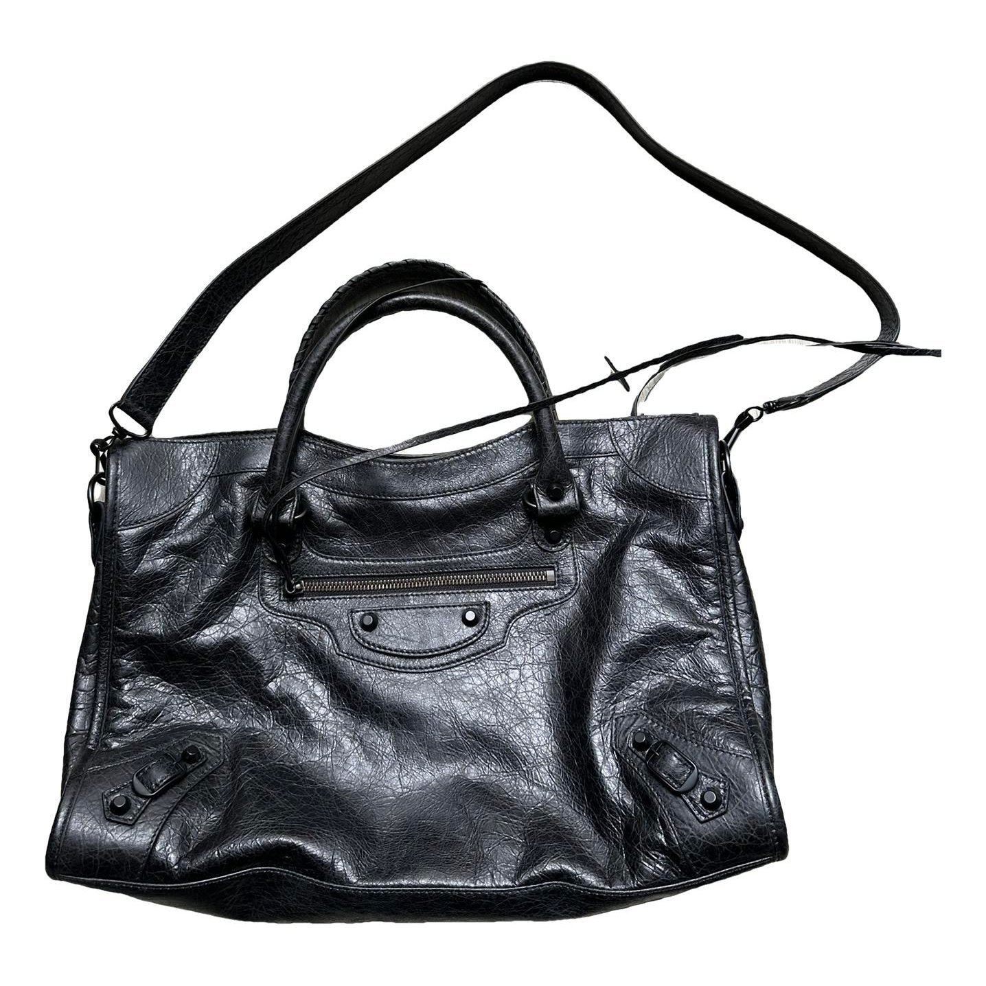City leather handbag