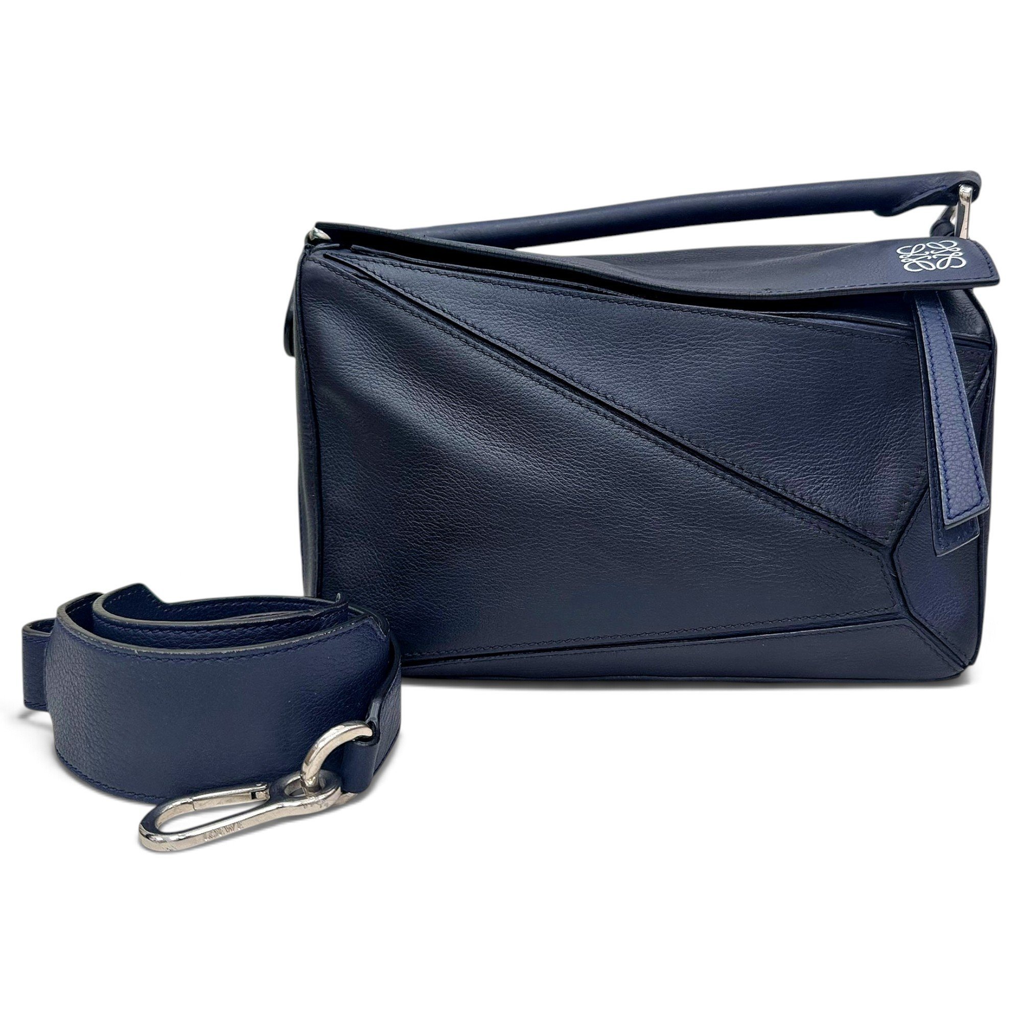 Puzzle leather handbag