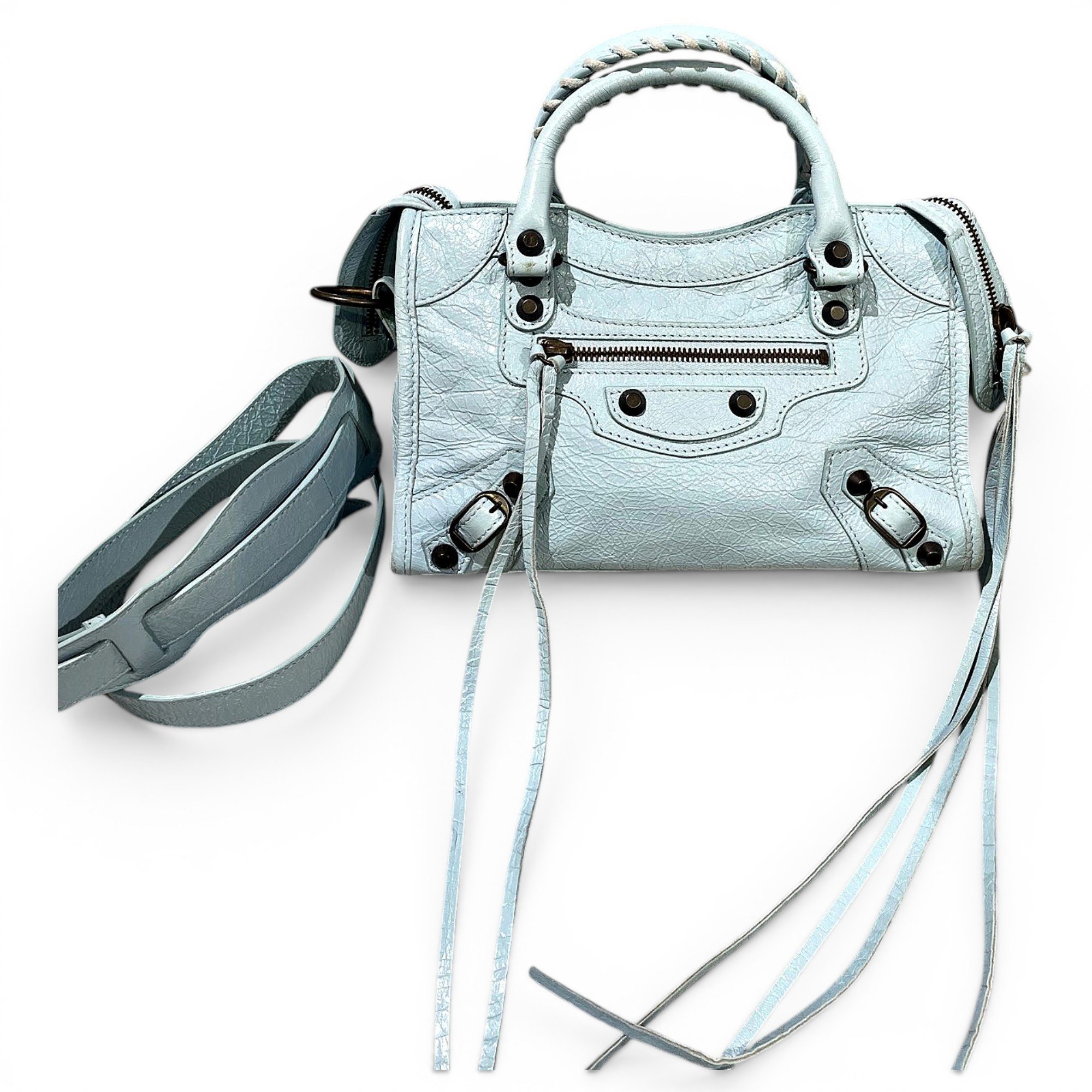 City leather handbag