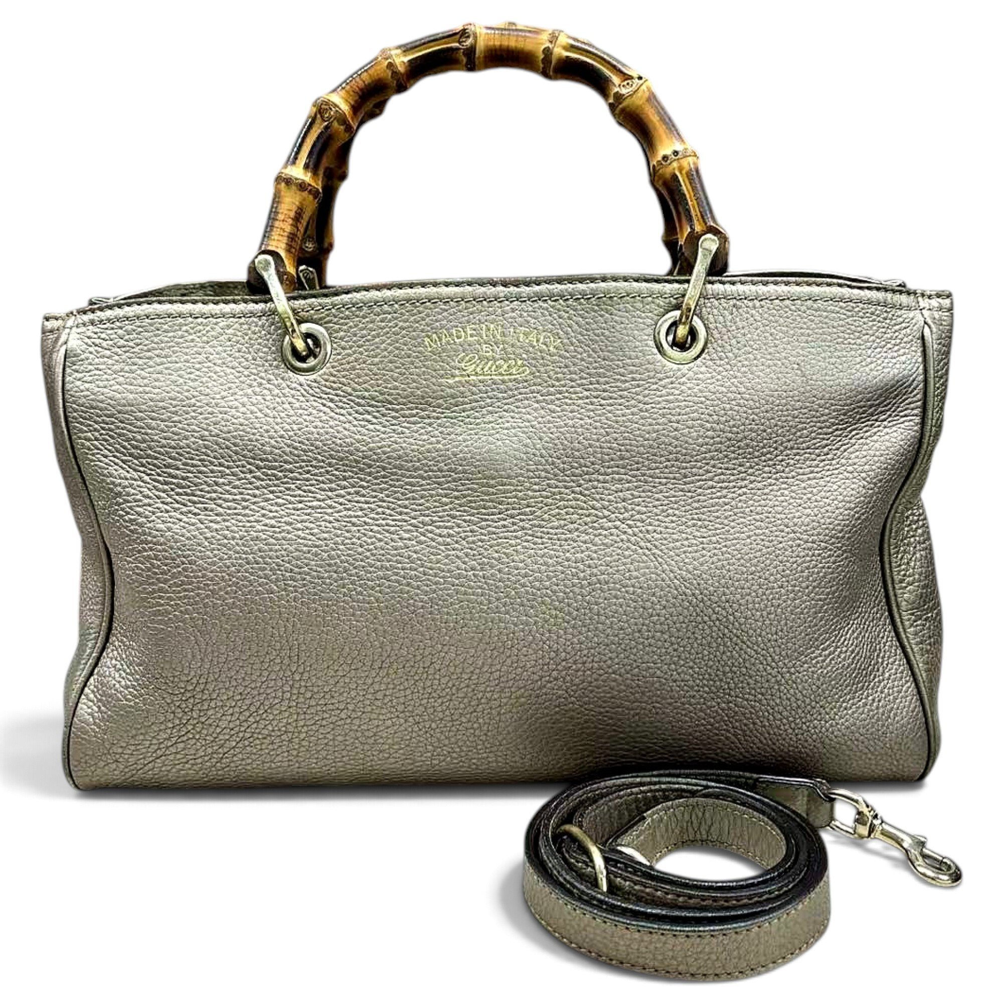 Bamboo leather handbag