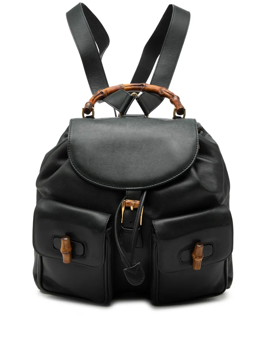 2000-2015 Calfskin Bamboo Drawstring backpack