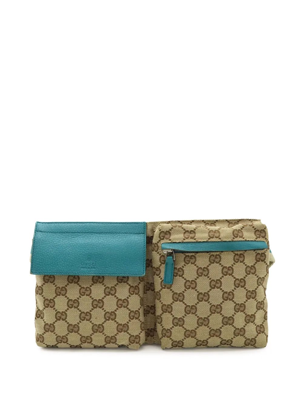 2000-2015 GG Canvas Web Double Pocket belt bag
