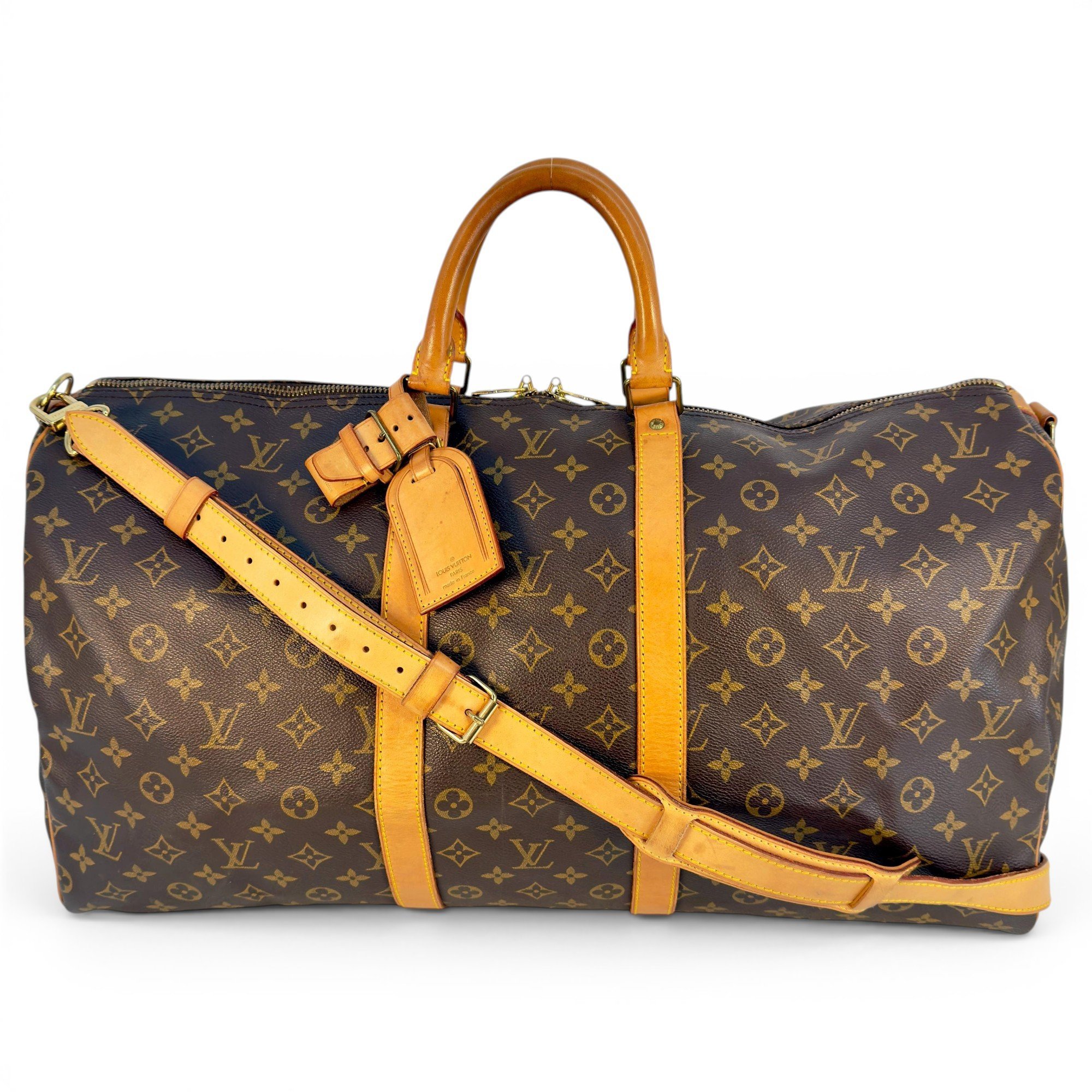 Keepall leather travel bag