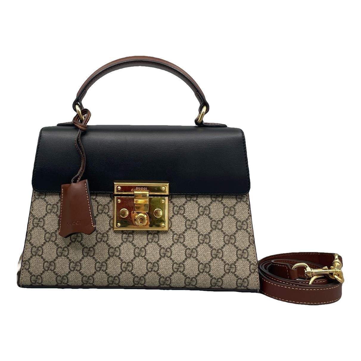 Padlock leather handbag