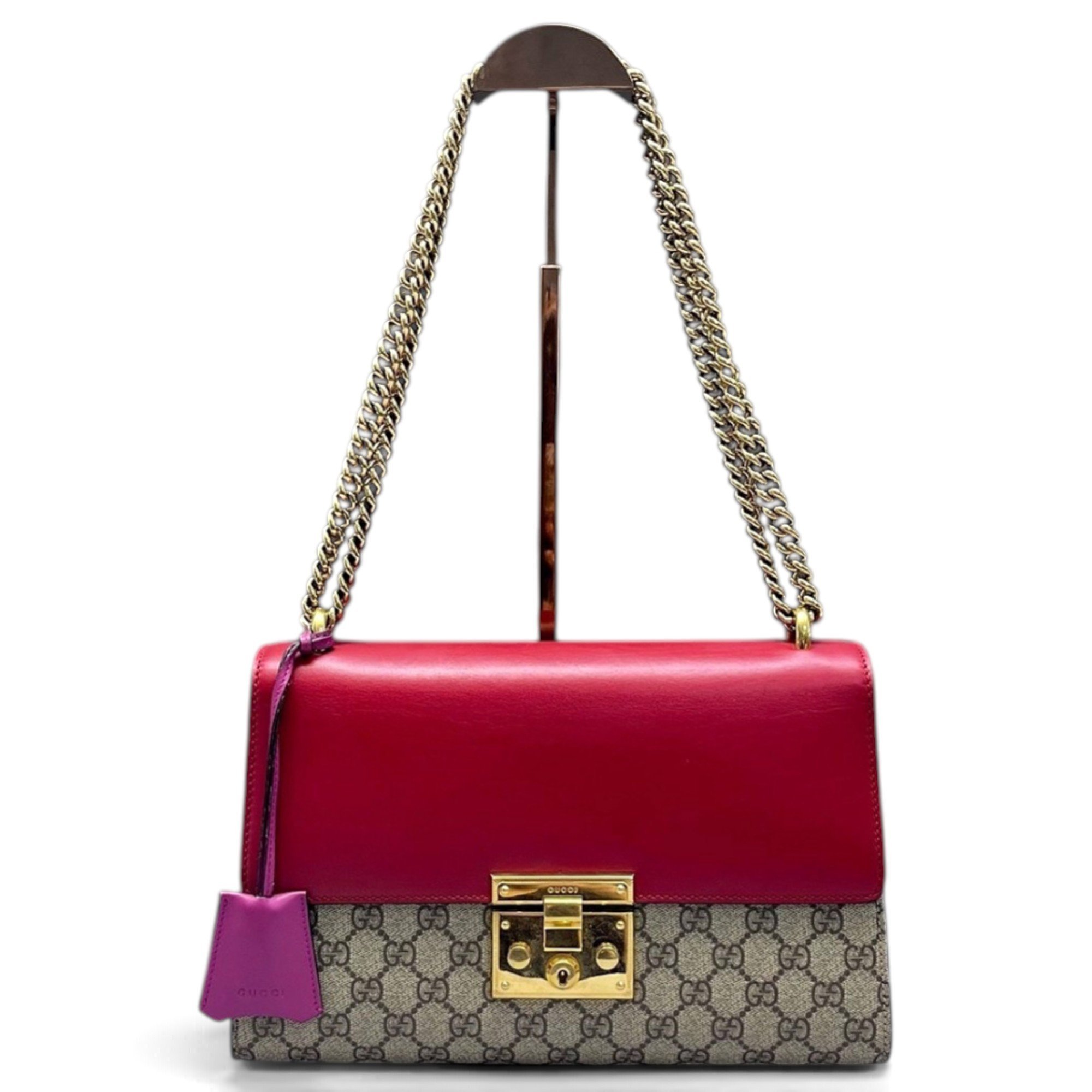 Padlock leather handbag