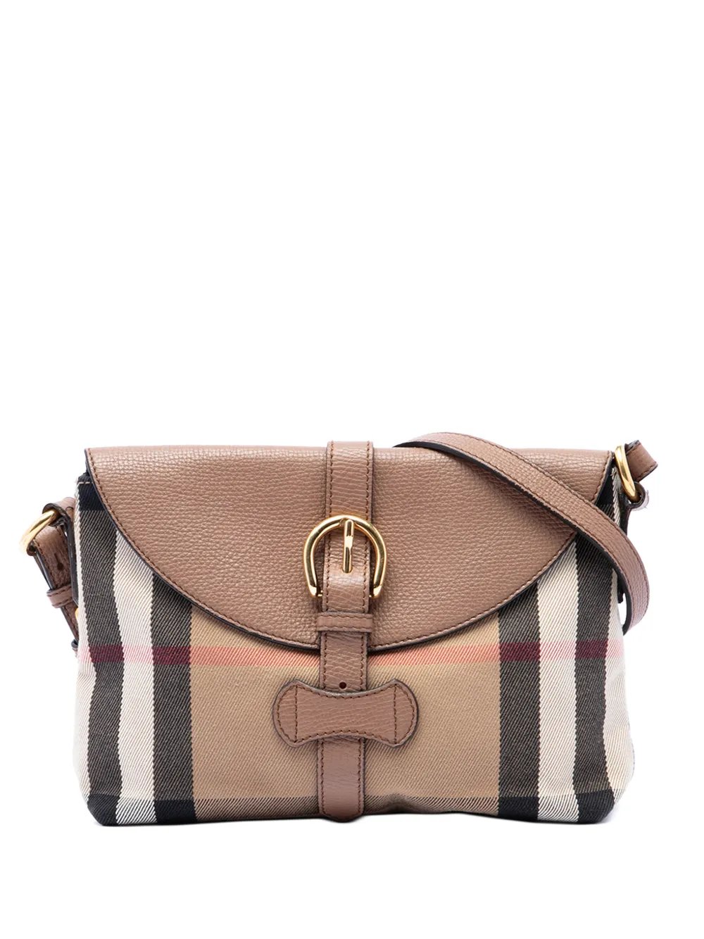 2000-2017 Small House Check Canvas and Leather Horseshoe Milton crossbody bag
