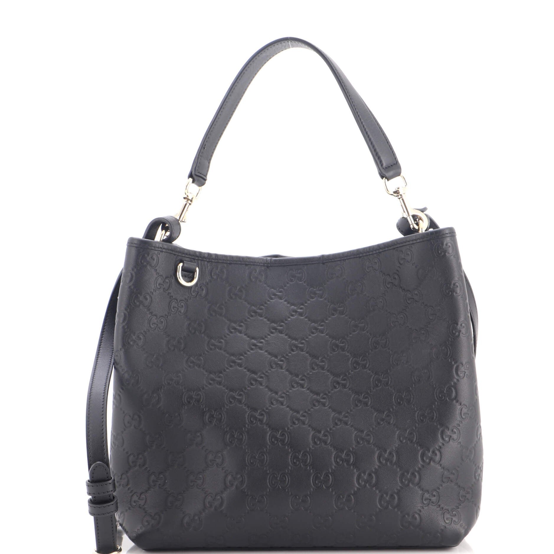 GG Emblem Bucket Bag GG Embossed Leather Medium