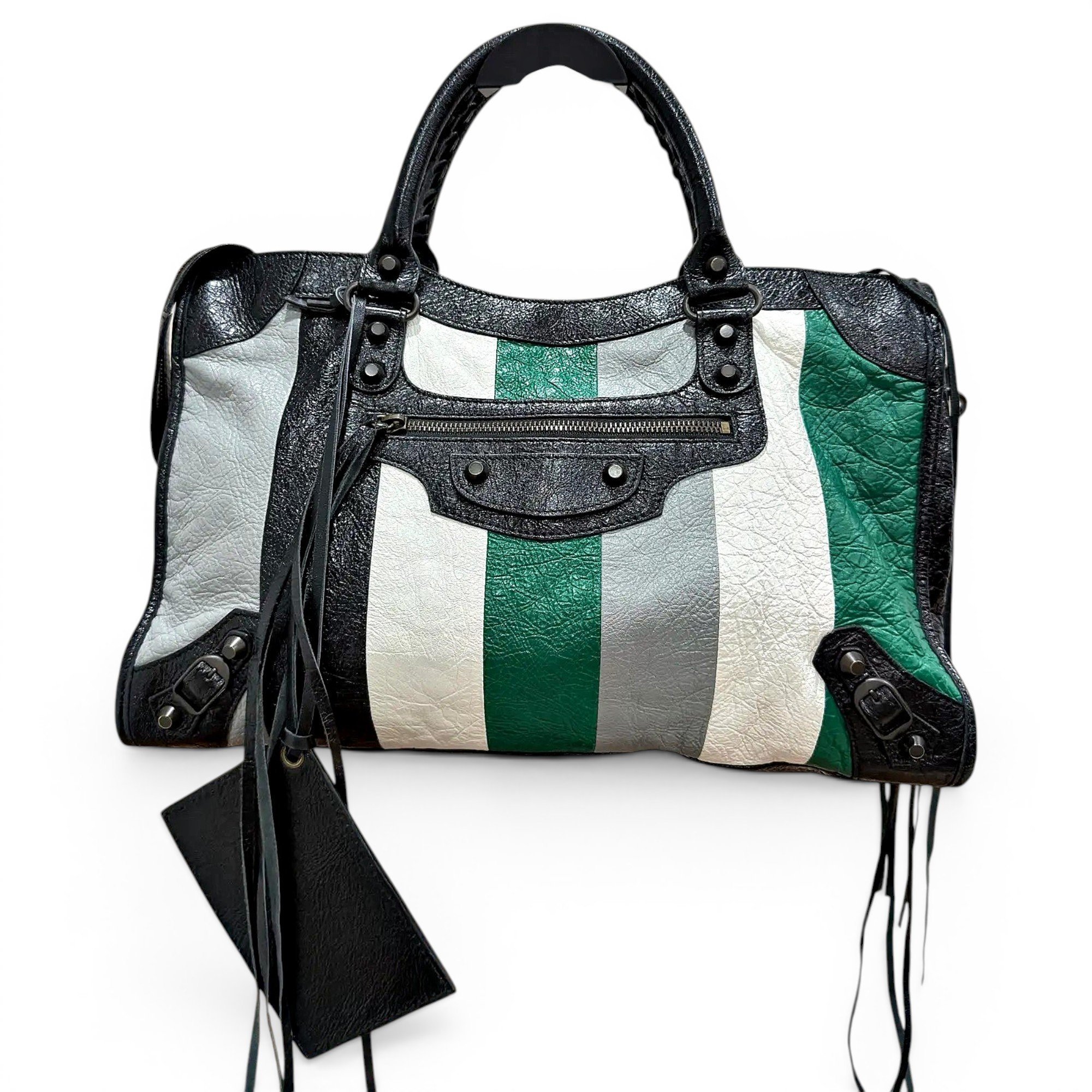 City leather handbag