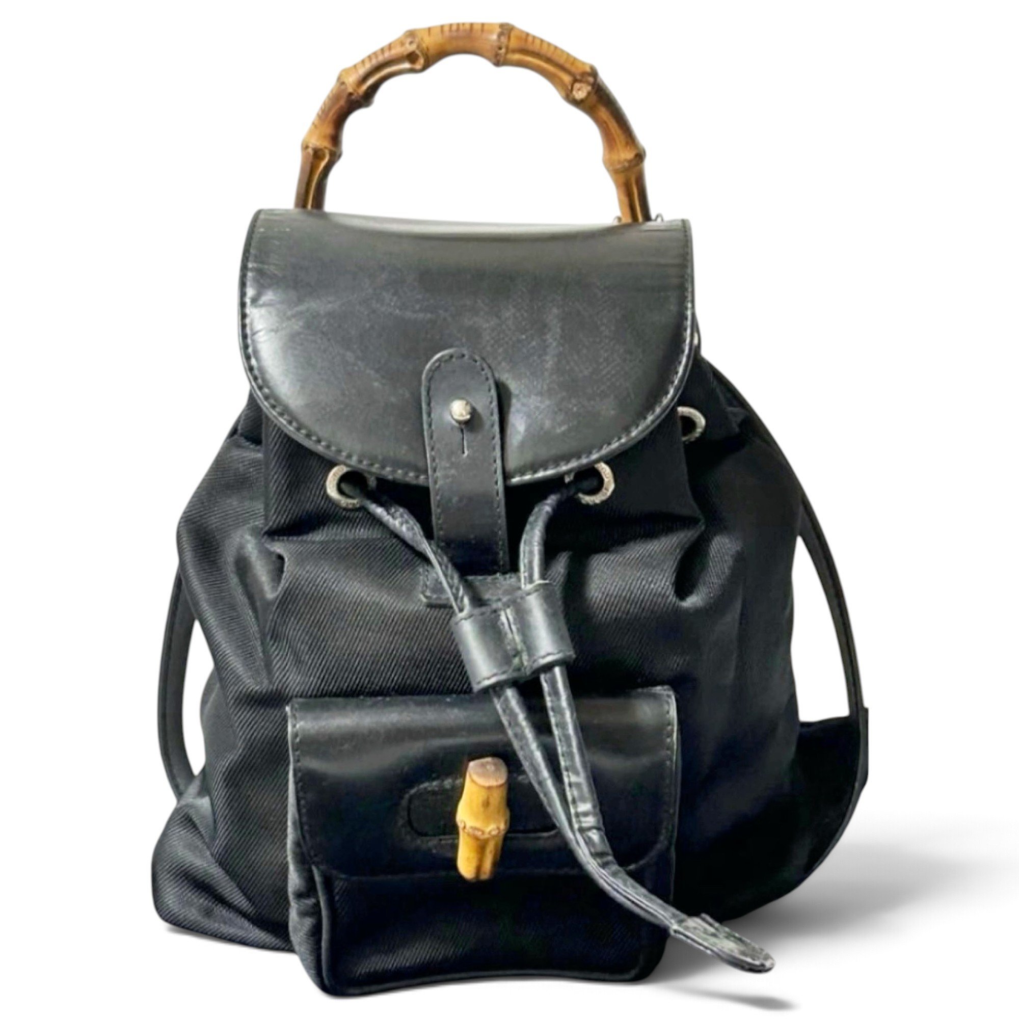Gucci Vintage Bamboo leather backpack