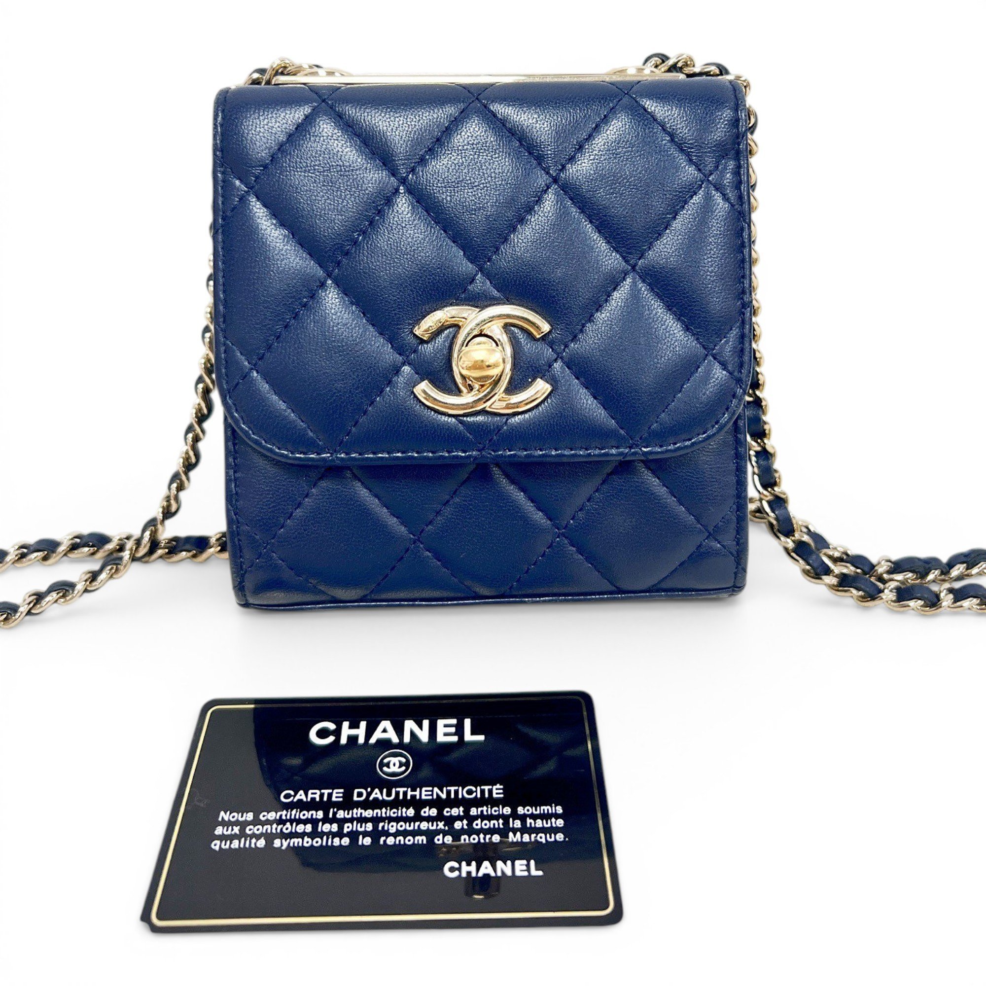 Trendy CC leather crossbody bag