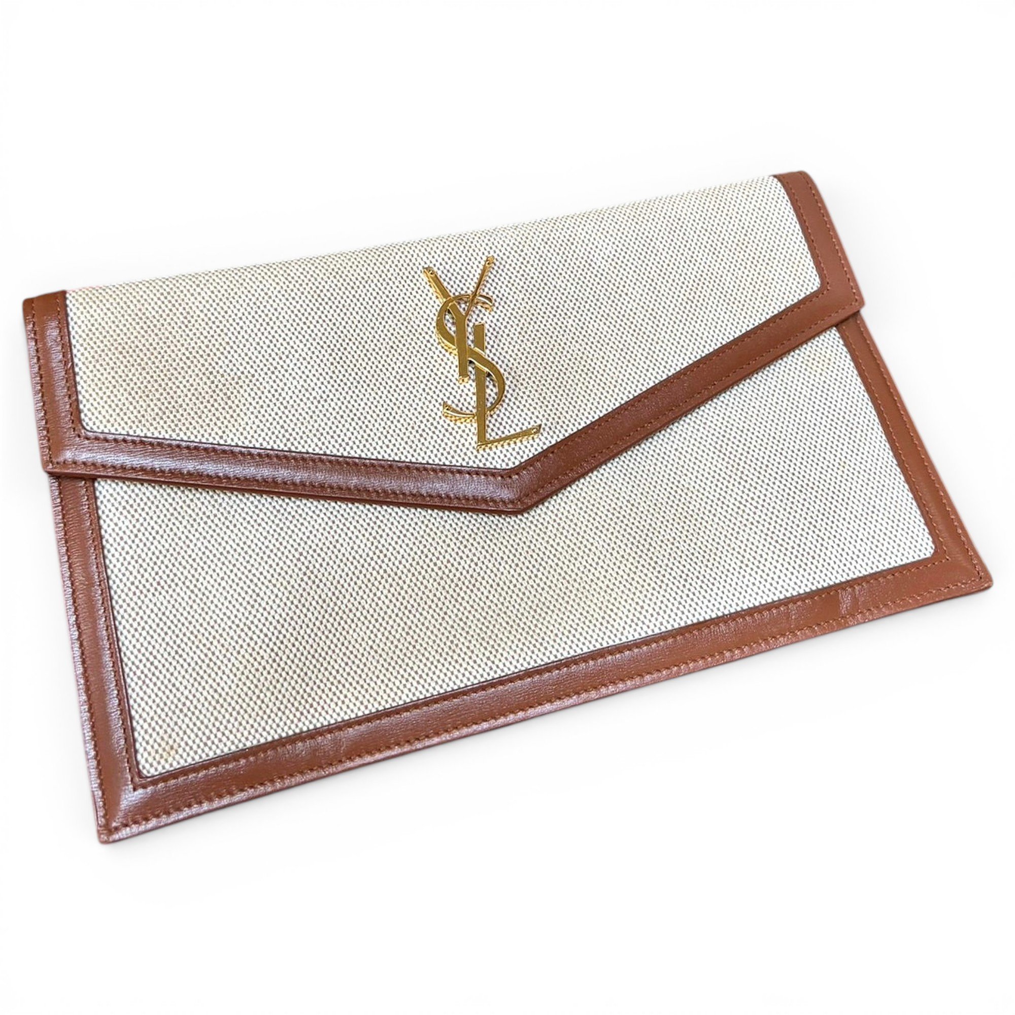 Leather clutch bag