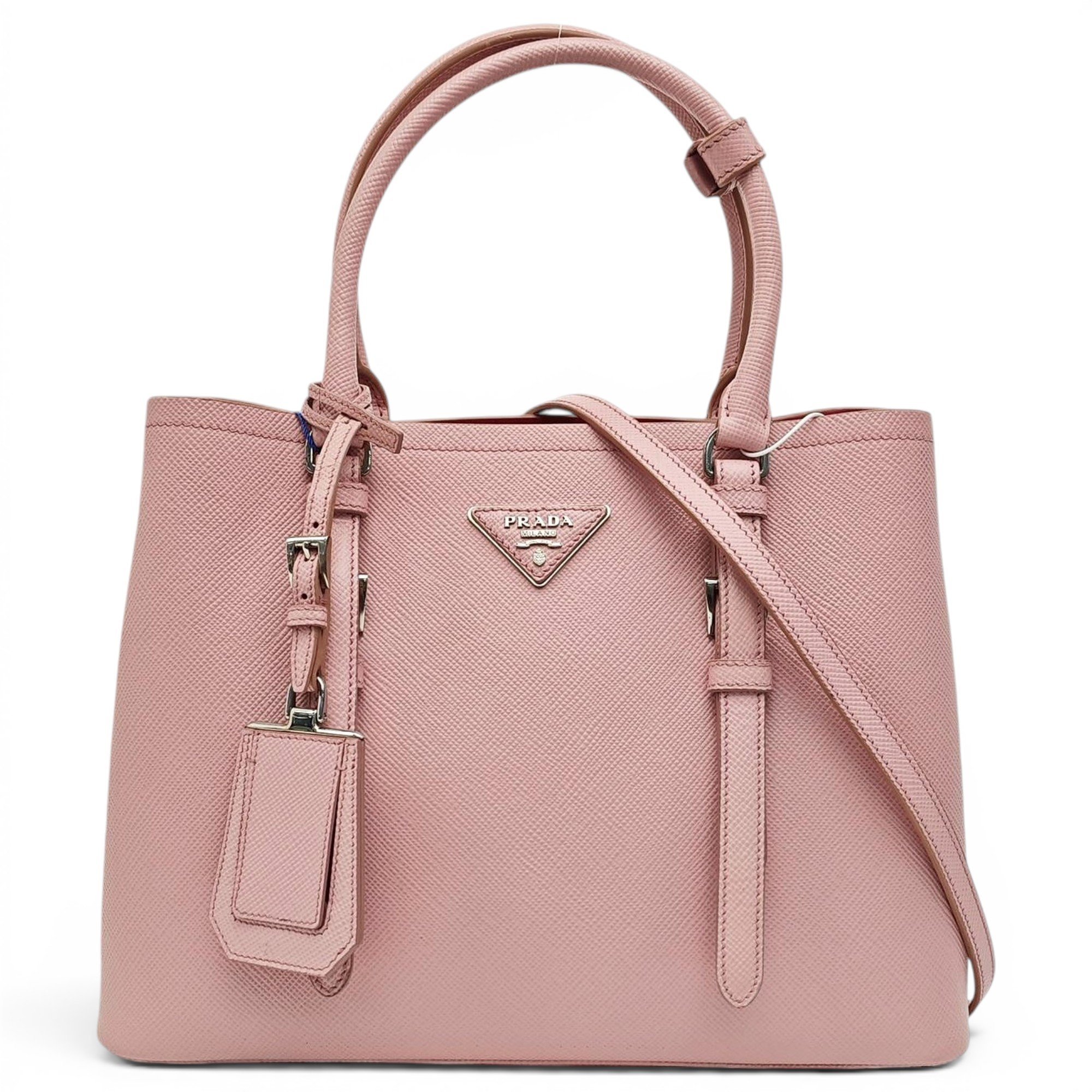 Double leather handbag