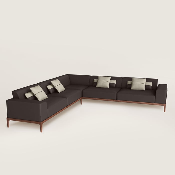 Noir Ébène Sofa Sellier 5-seater Corner