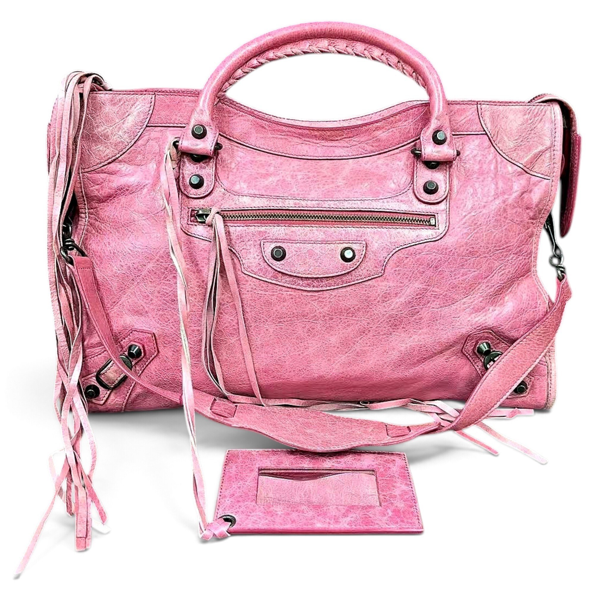 City leather handbag