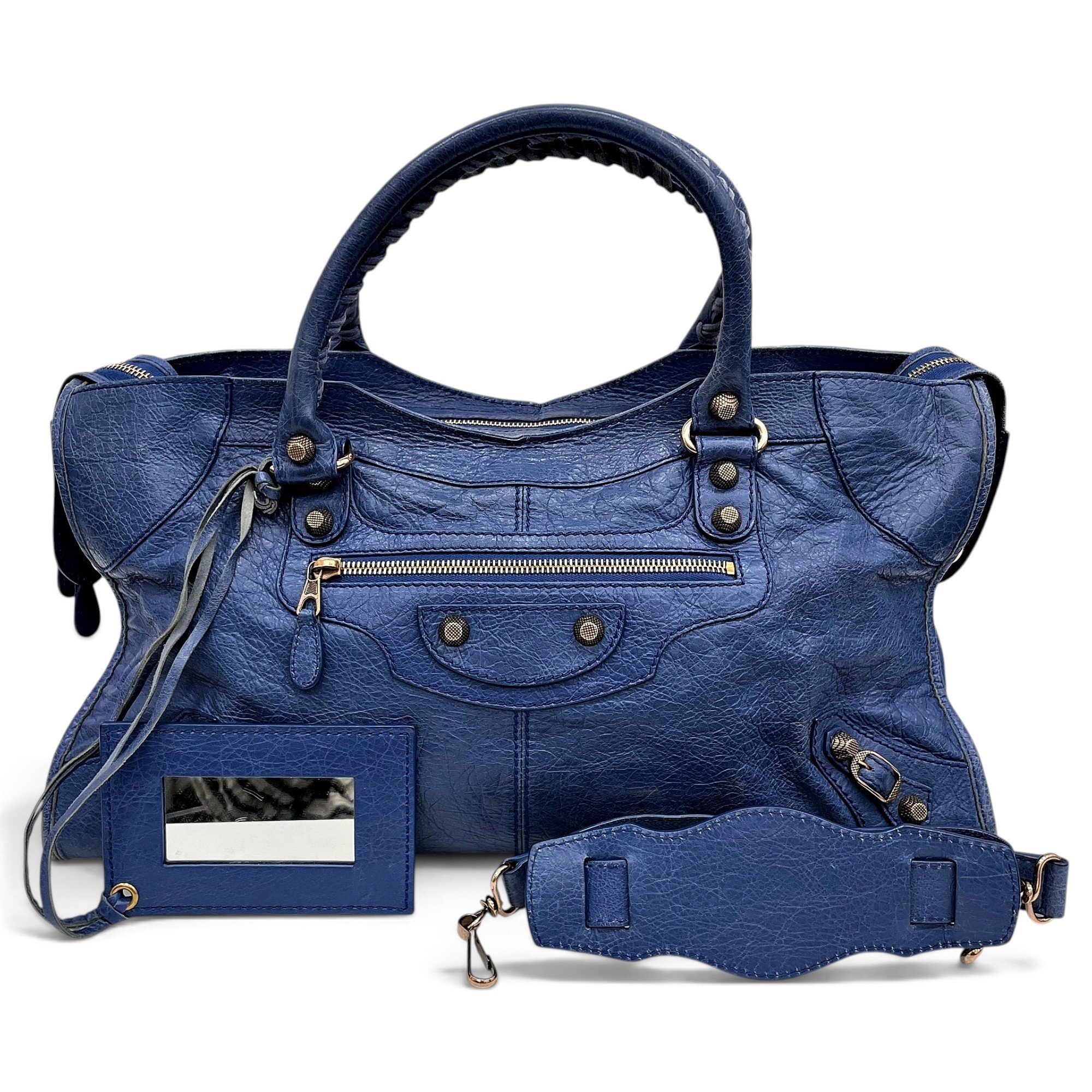 City leather handbag