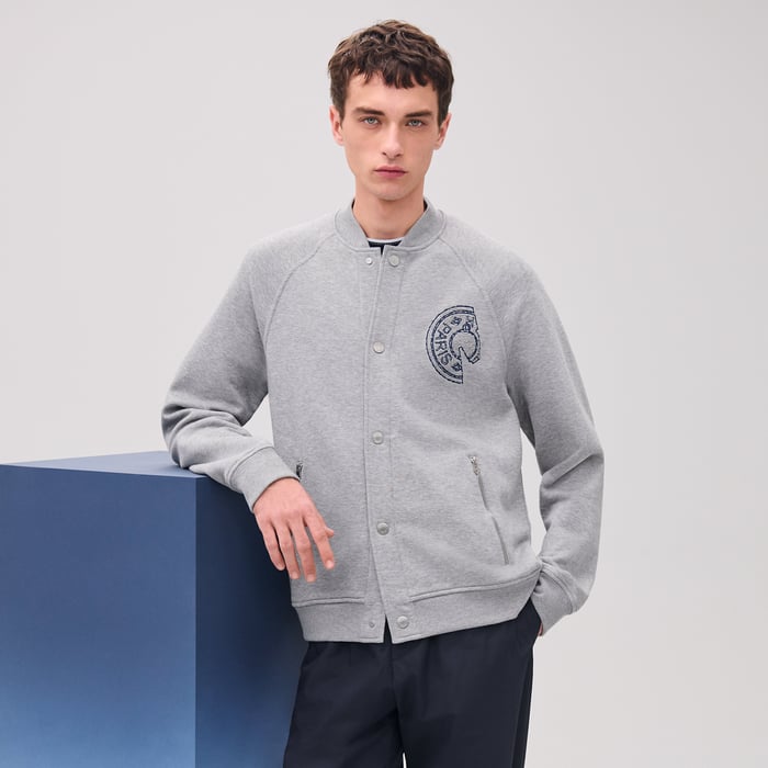 Gris Clair Varsity Jacket With Clou De Selle Detail