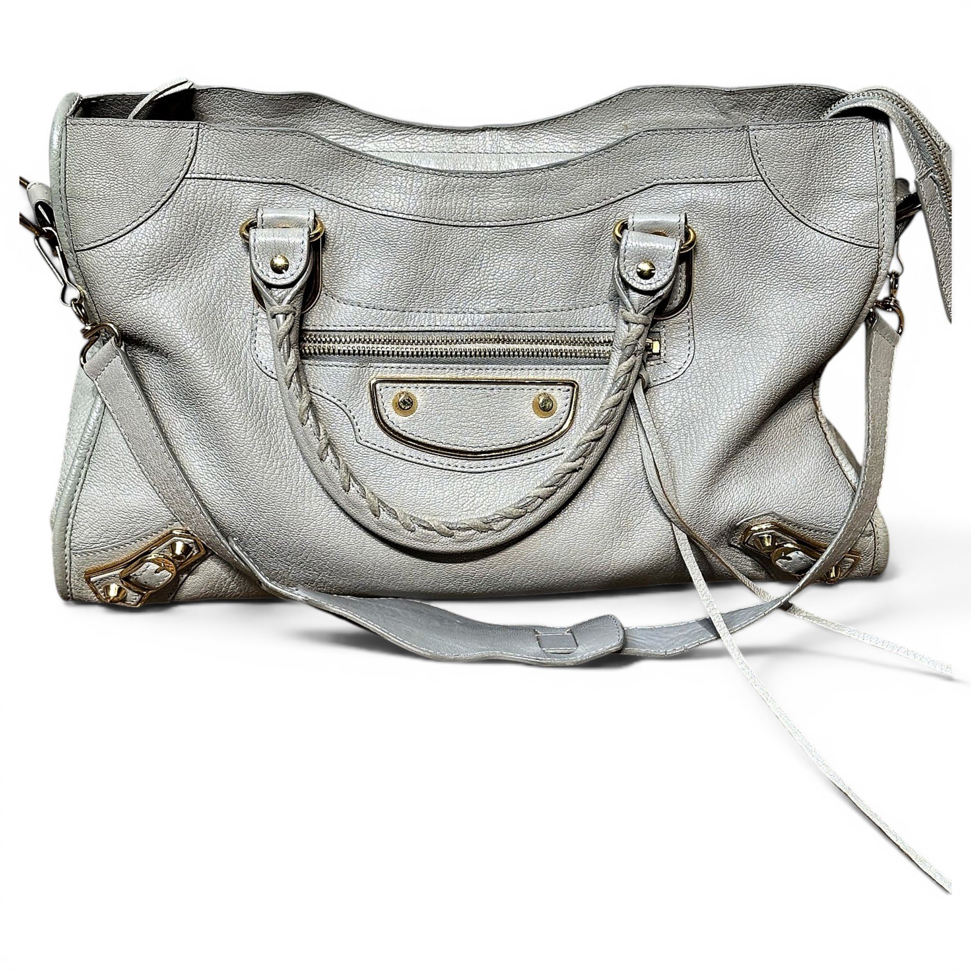 City leather handbag