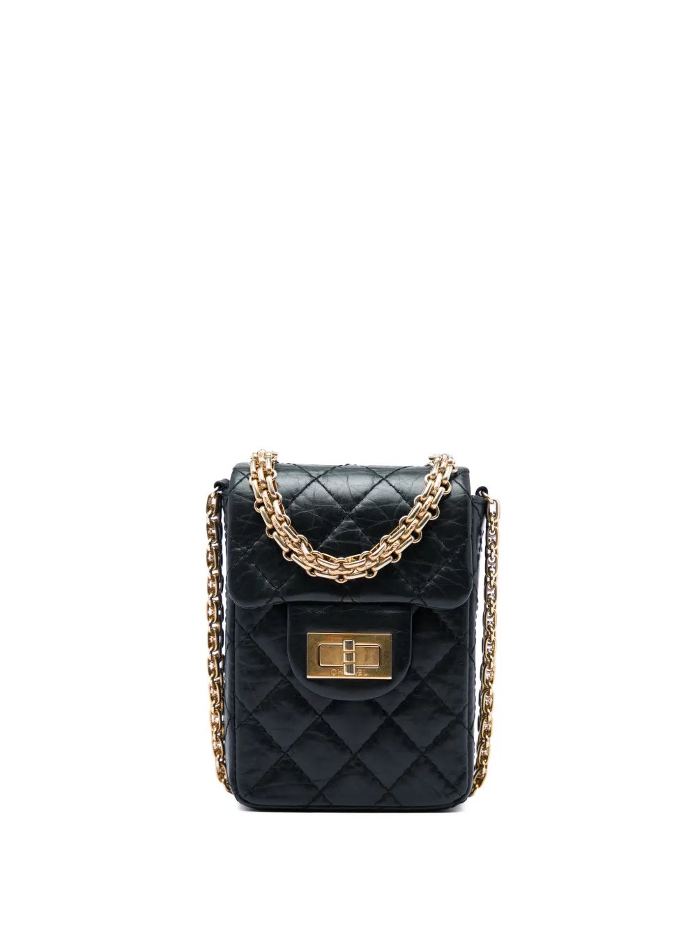 2005-2006 Quilted Aged Calfskin Reissue 2.55 Phone Holder With Chain crossbody bag