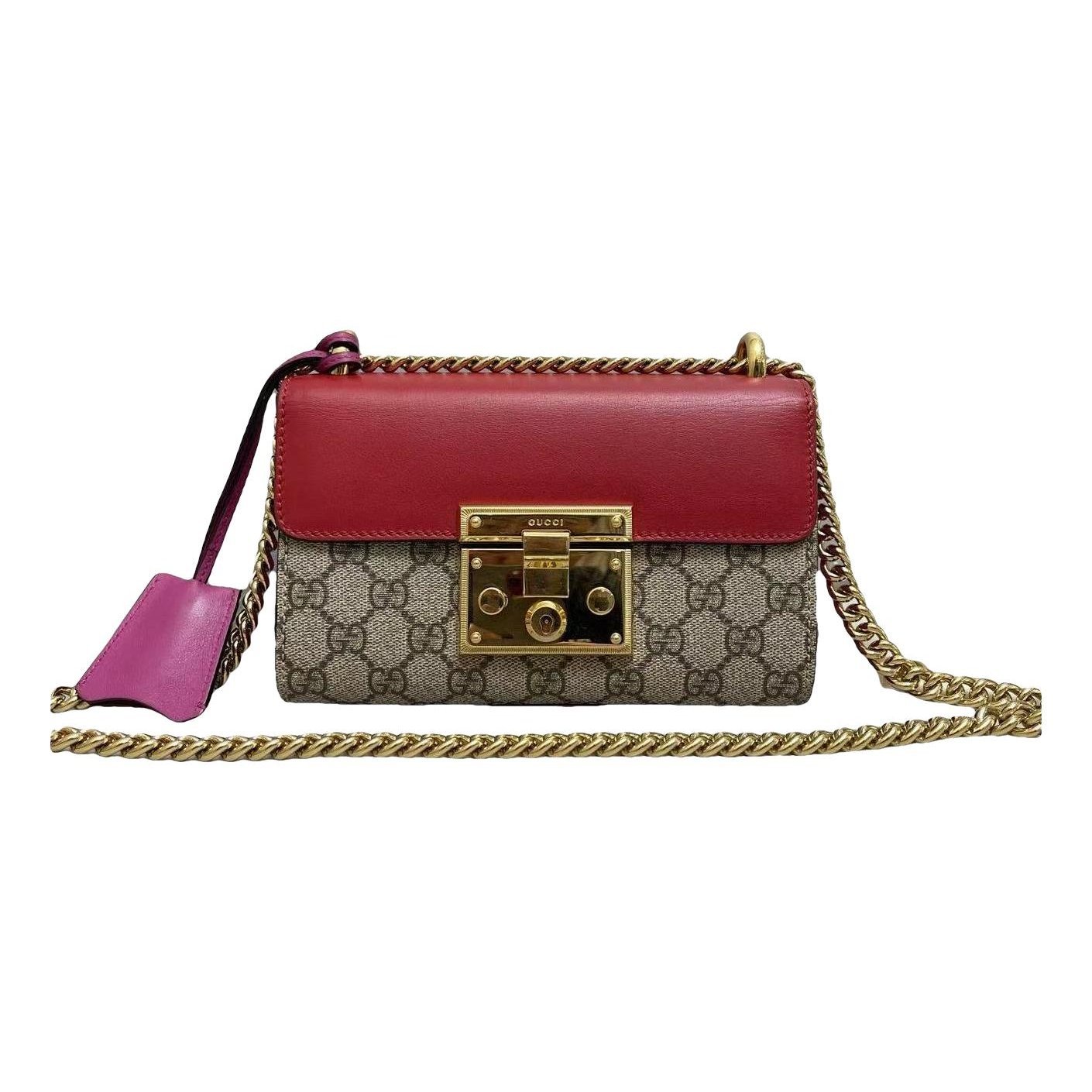 Padlock leather handbag