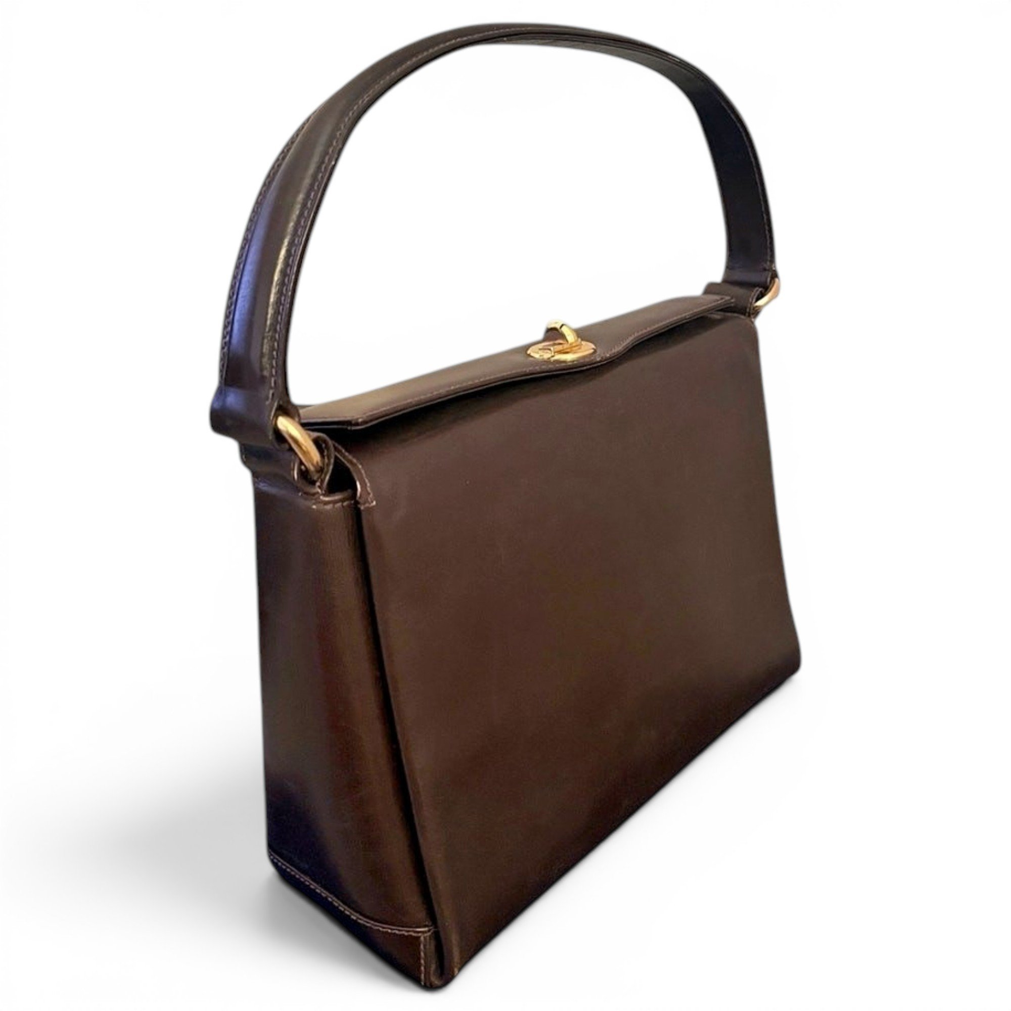 Interlocking leather handbag