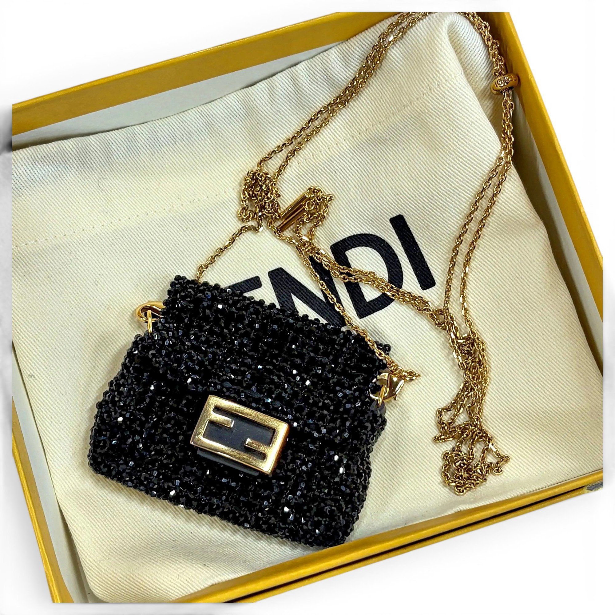 Baguette Chain glitter crossbody bag