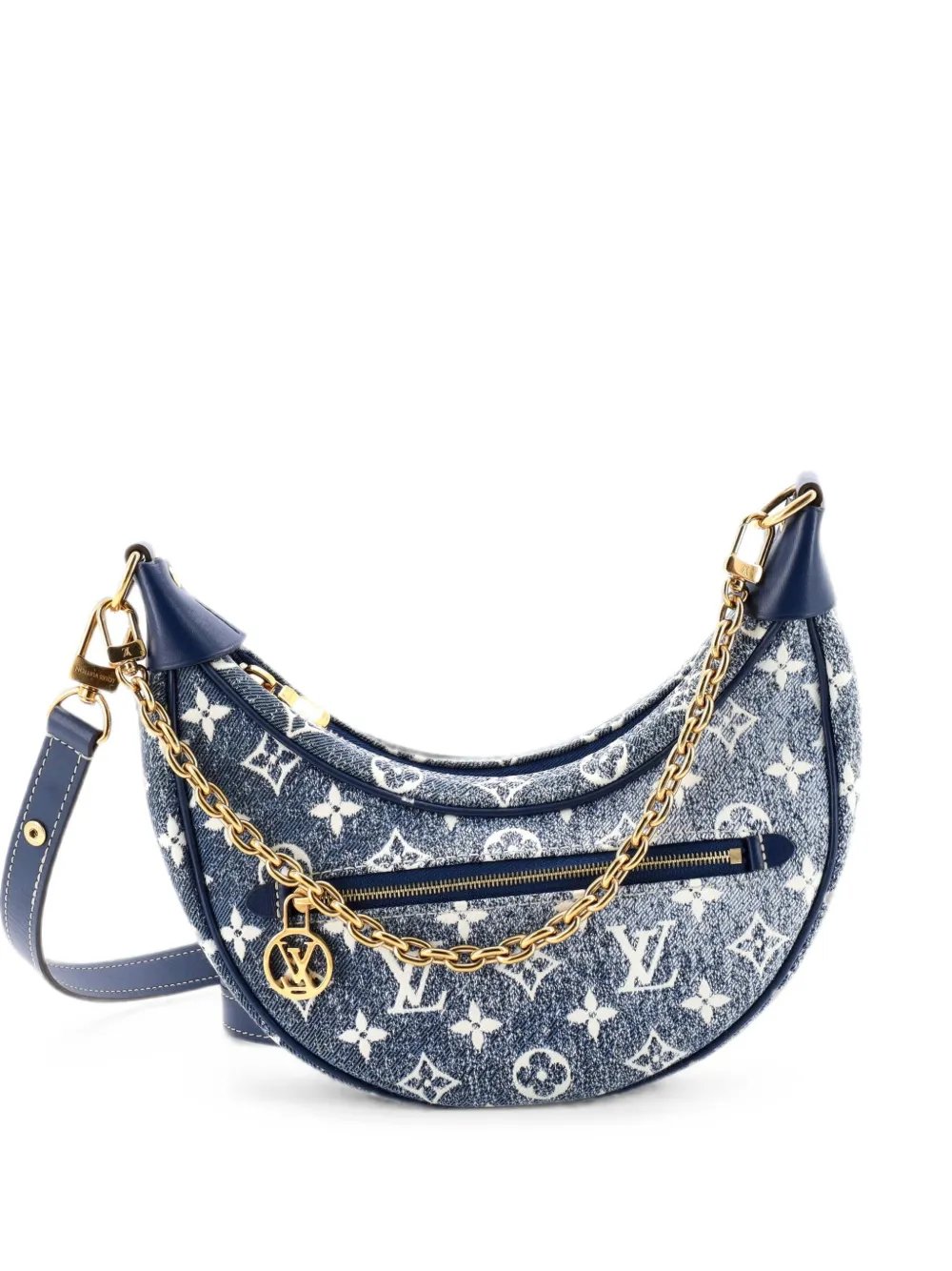 Loop Handbag Monogram Jacquard Denim hobo bag