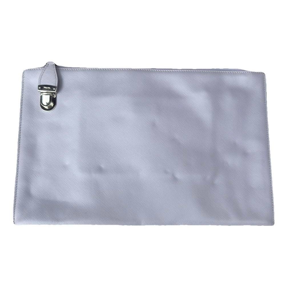 Leather clutch bag