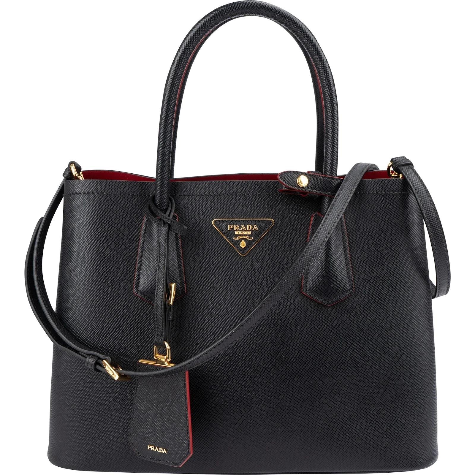 Double leather handbag