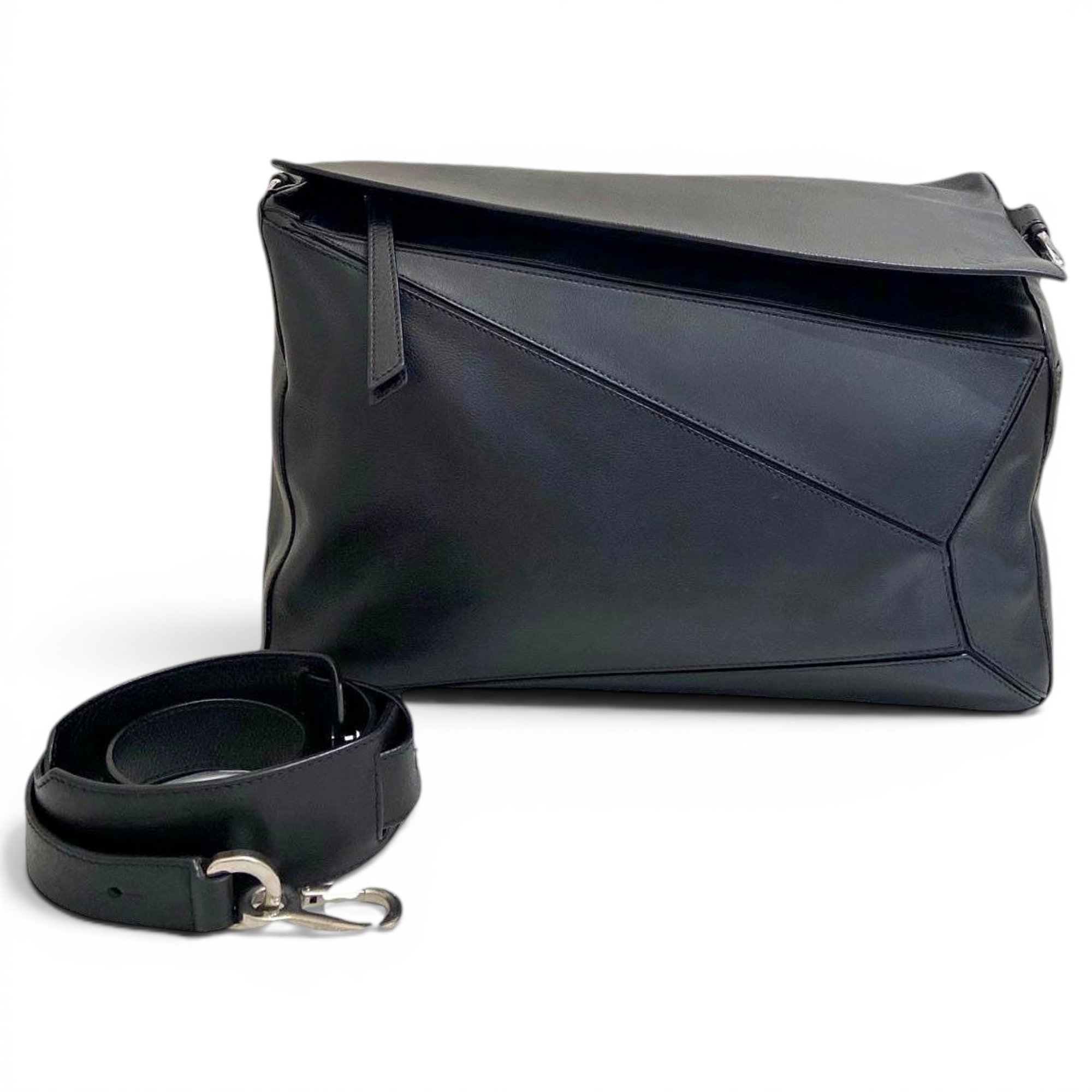 Puzzle leather handbag
