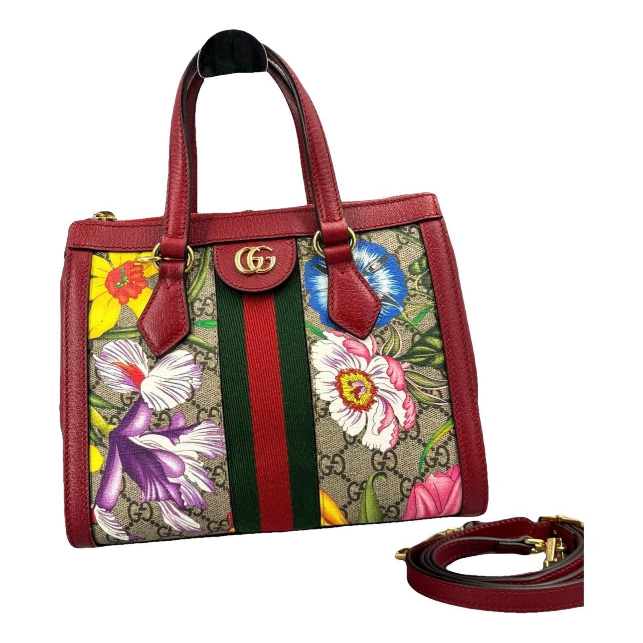 Ophidia Top Handle leather handbag