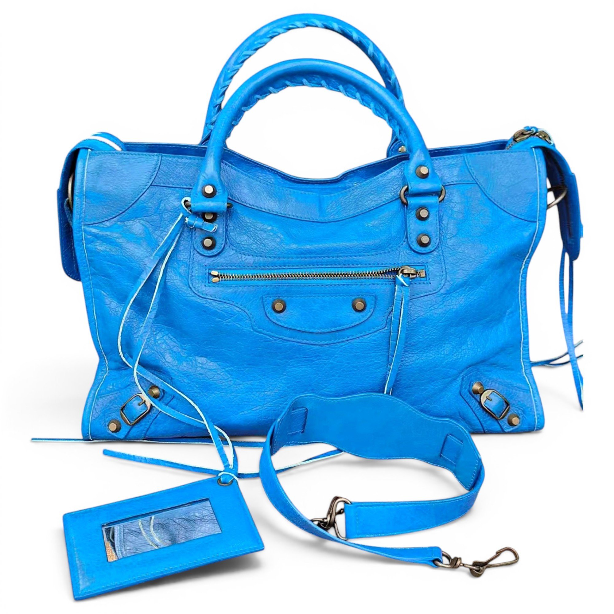 City leather handbag