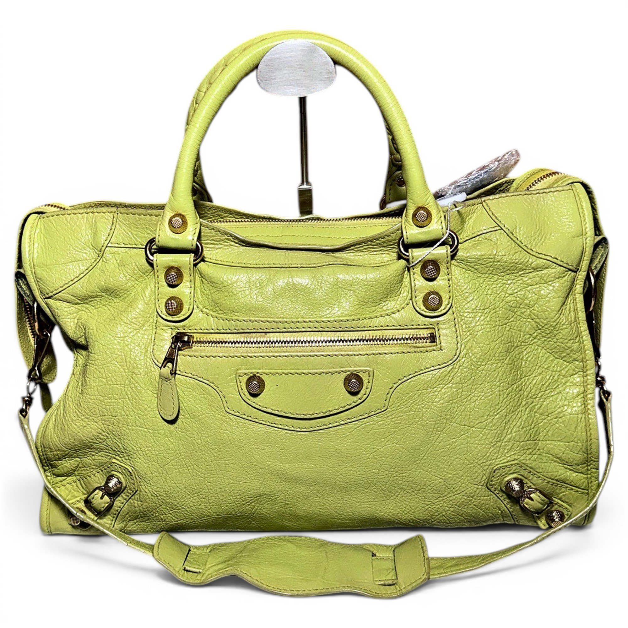 City leather handbag