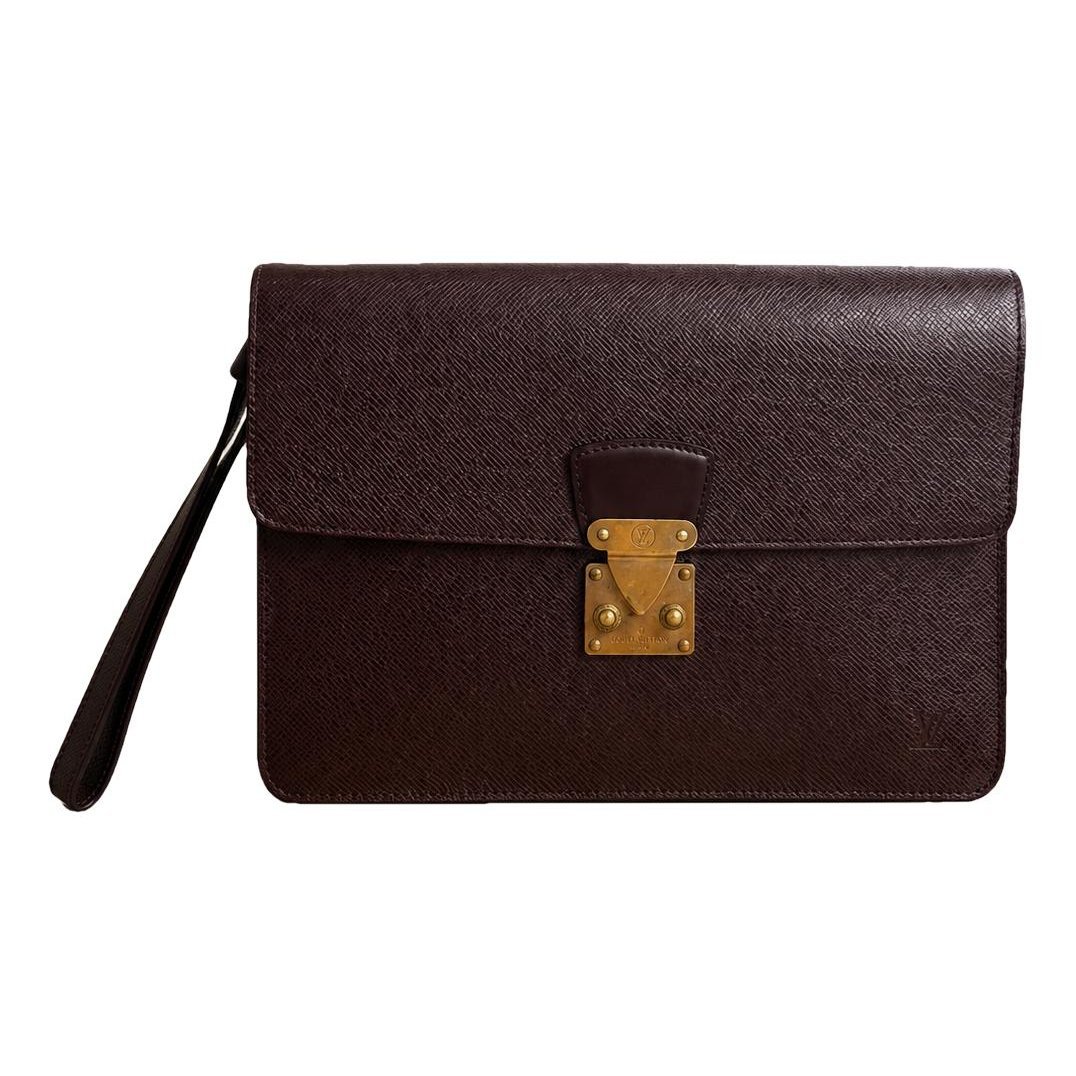 Sellier leather clutch bag