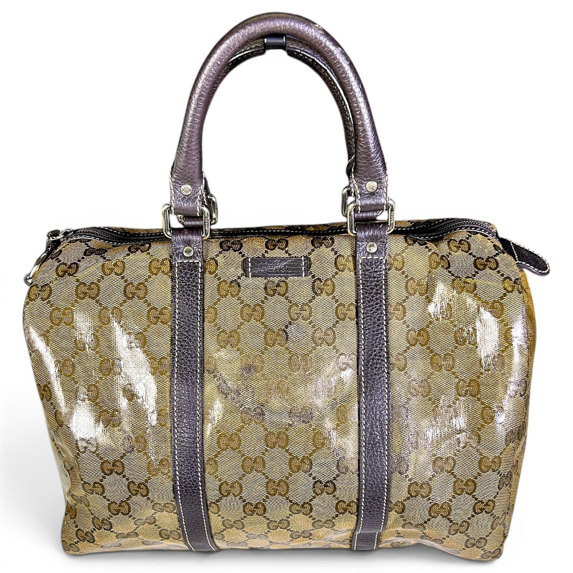 Boston leather bowling bag