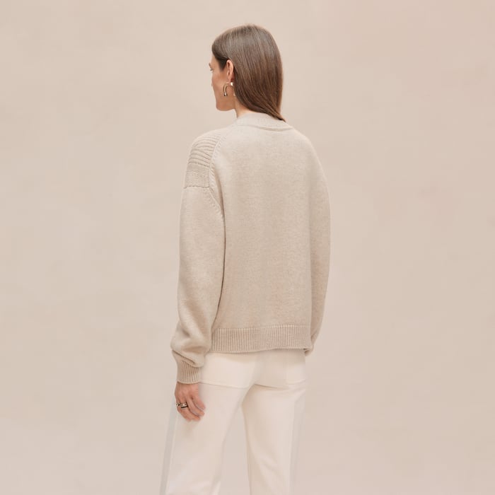 Beige Naturel Cashmere Long-sleeve Sweater