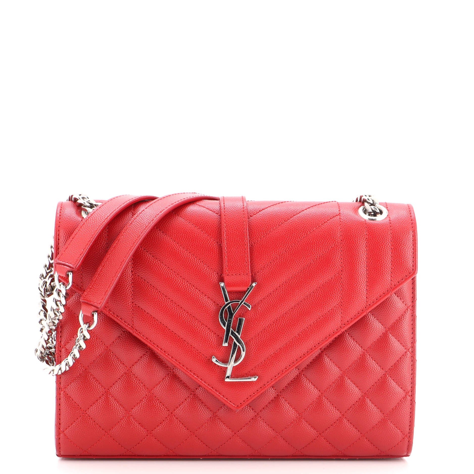 Classic Monogram Envelope Satchel Mixed Matelasse Leather Medium