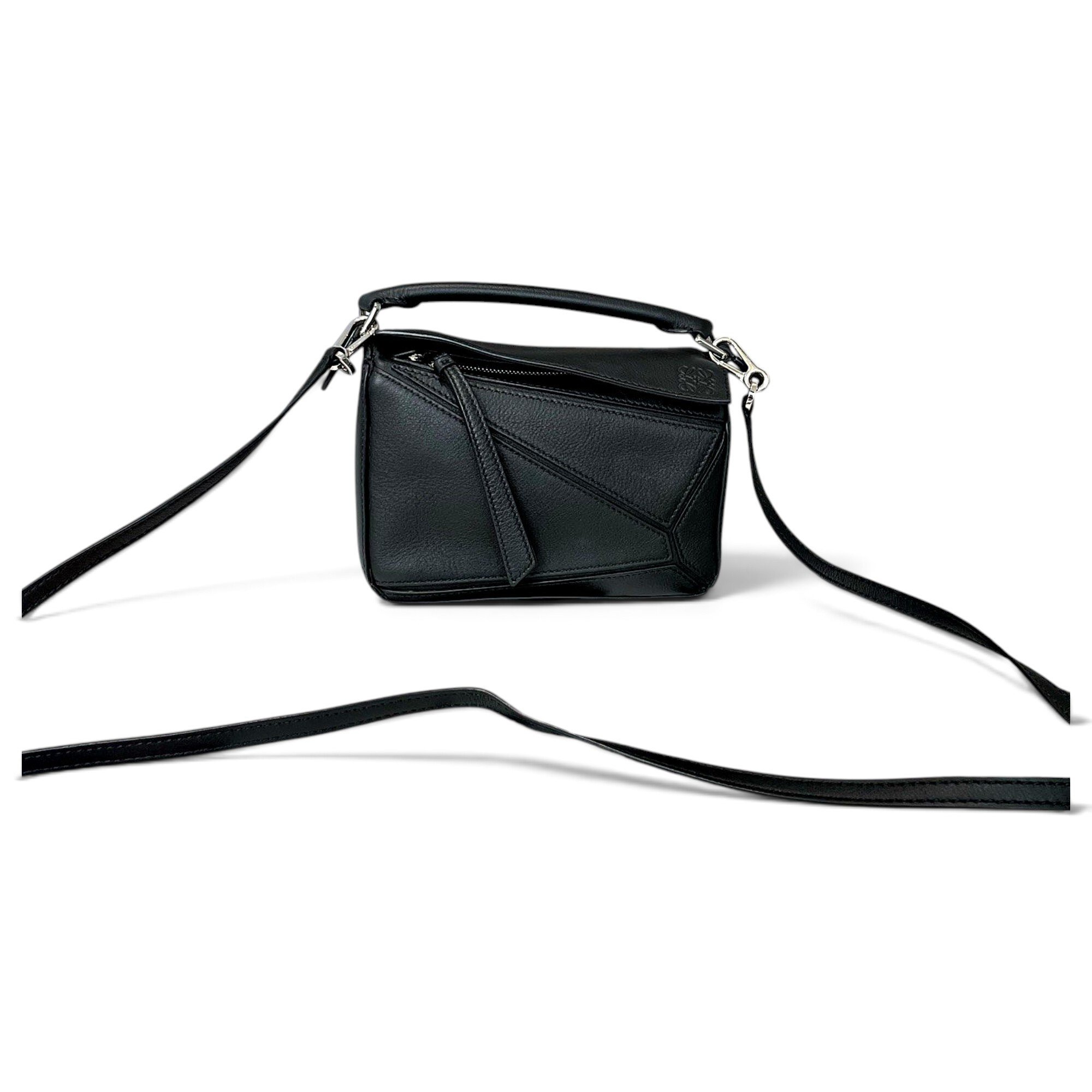 Puzzle leather handbag